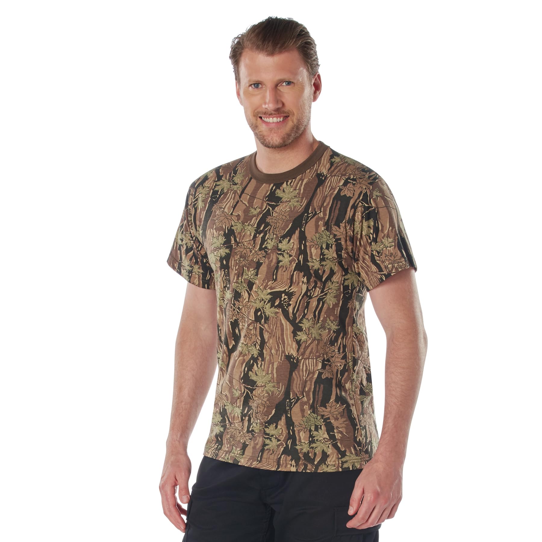 Rothco Camo T-Shirt - Durable Military Style Cotton Tee for Men | Tactical Outdoor & Casual Wear