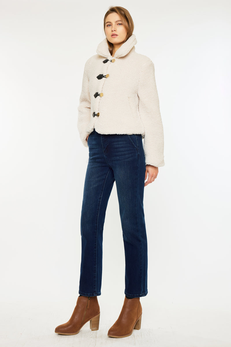 Felicity High Rise Slim Straight Leg Jeans for Women - Stretchy Comfort Fit Denim Pants for Casual Wear & Everyday Outfits