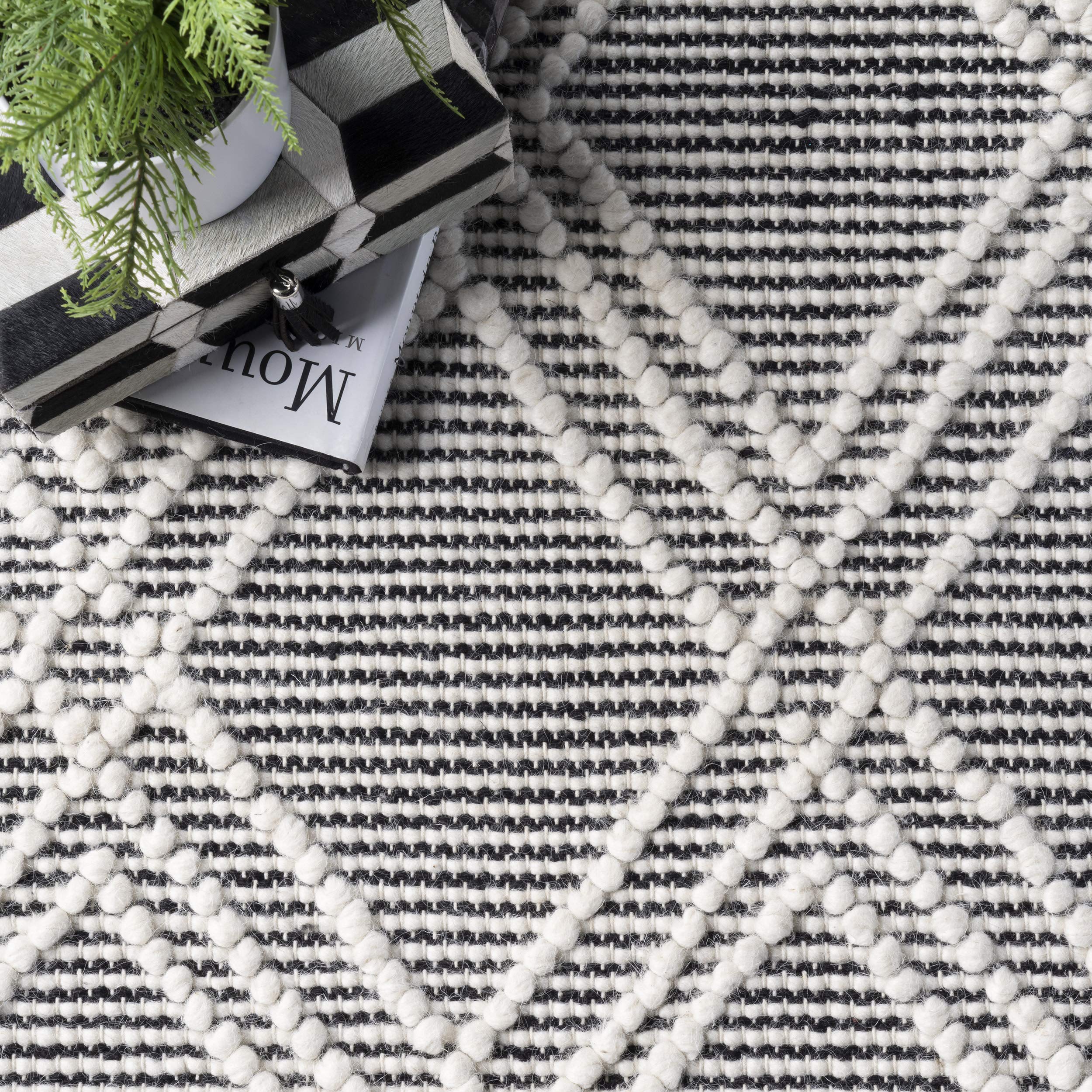 nuLOOM Natti Contemporary Trellis Accent Rug 3x5 Feet - Modern Geometric Gray Area Rug for Living Room, Bedroom, or Office Decor