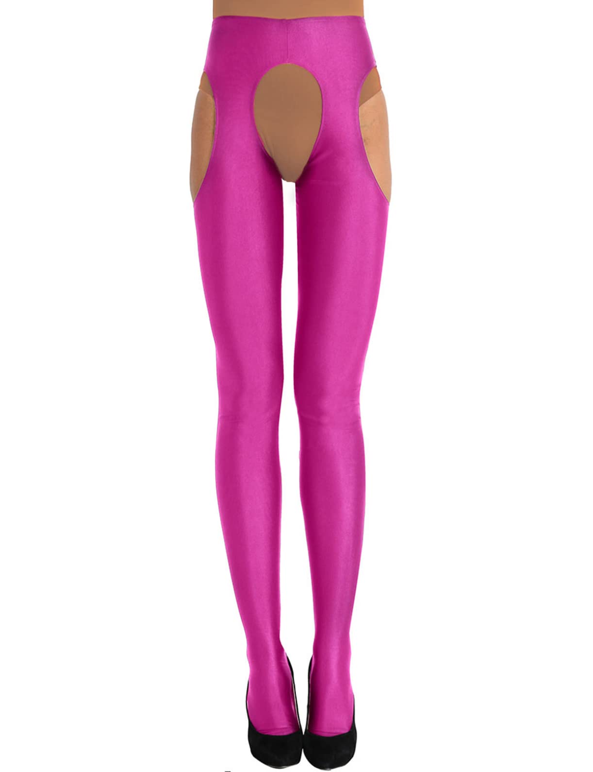 Sexy Crotchless Leggings for Women - Opaque Suspender Pantyhose & Thigh High Stockings | Perfect for Lingerie, Roleplay & Intimate Occasions