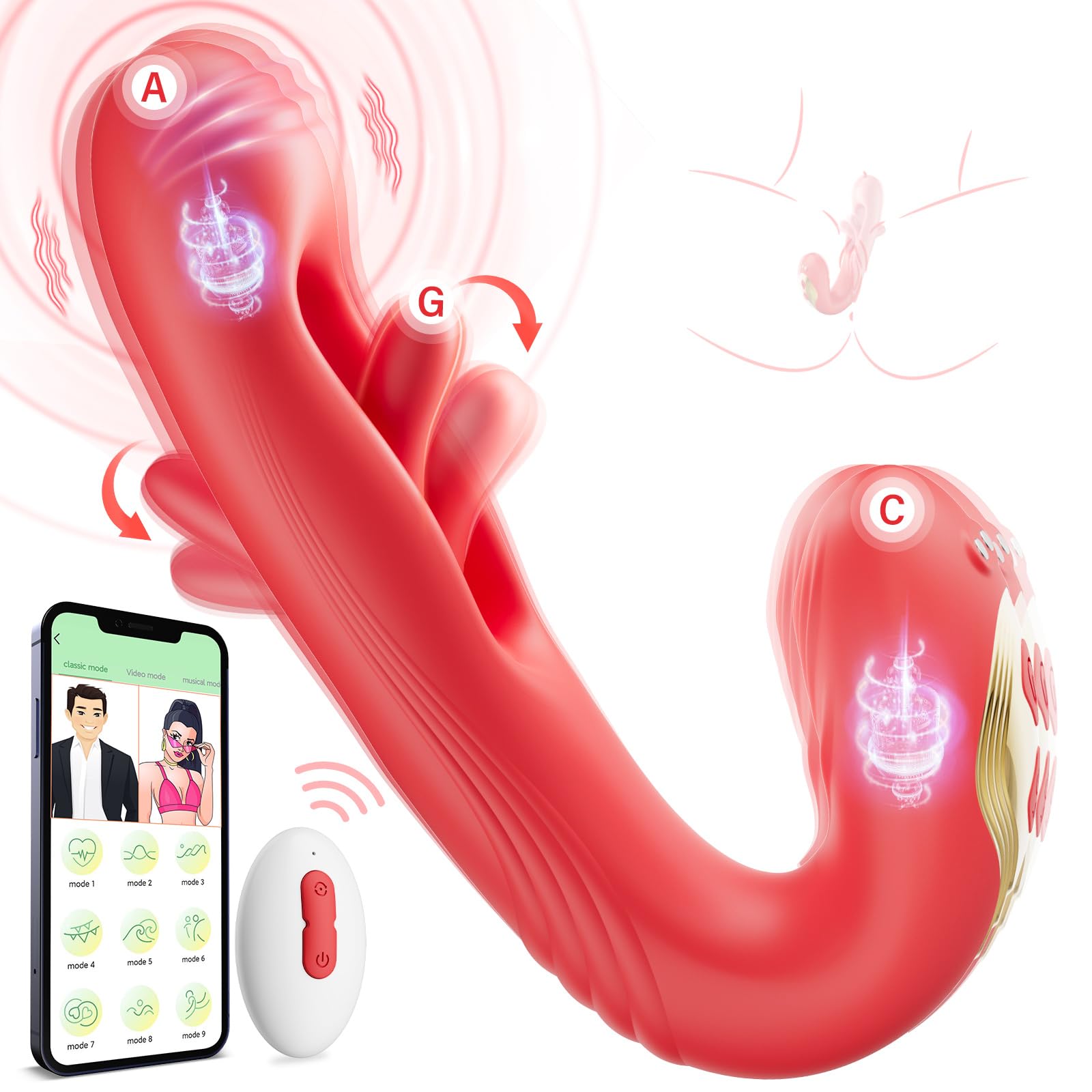 Wireless Clitoral Vibrator for Women - Remote Control Sex Toy with 9 Vibration Modes, G-Spot Stimulator for Couples & Solo Play, Rechargeable Waterproof Adult Toy for Enhanced Pleasure & Intimacy - Perfect for Date Nights & Self-Care Moments