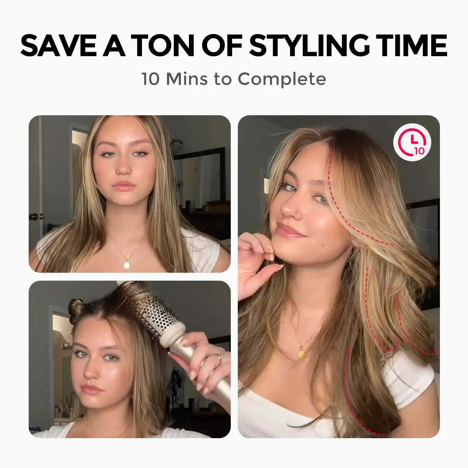 TYMO StylePro Hair Straightener Brush - 2-in-1 Flat Iron & Styler for Smooth, Frizz-Free Hair | Perfect for Home Use, Travel & Salon Styling