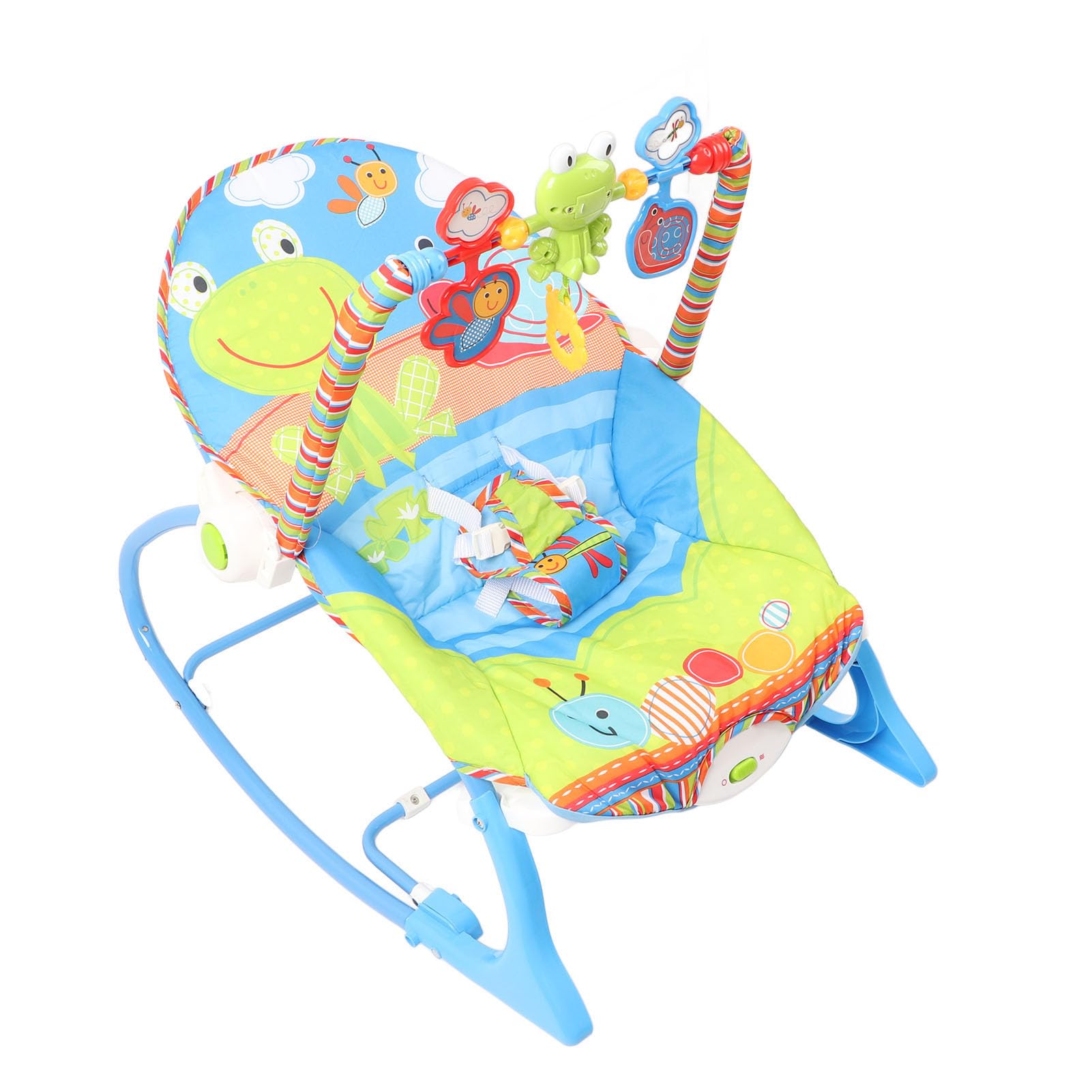 **Ergonomic Baby Rocking Chair - Adjustable Infant Seat with Music & Vibration, Cute Cartoon Animal Design for Boys & Girls | Perfect for Nursery, Playtime & Soothing**