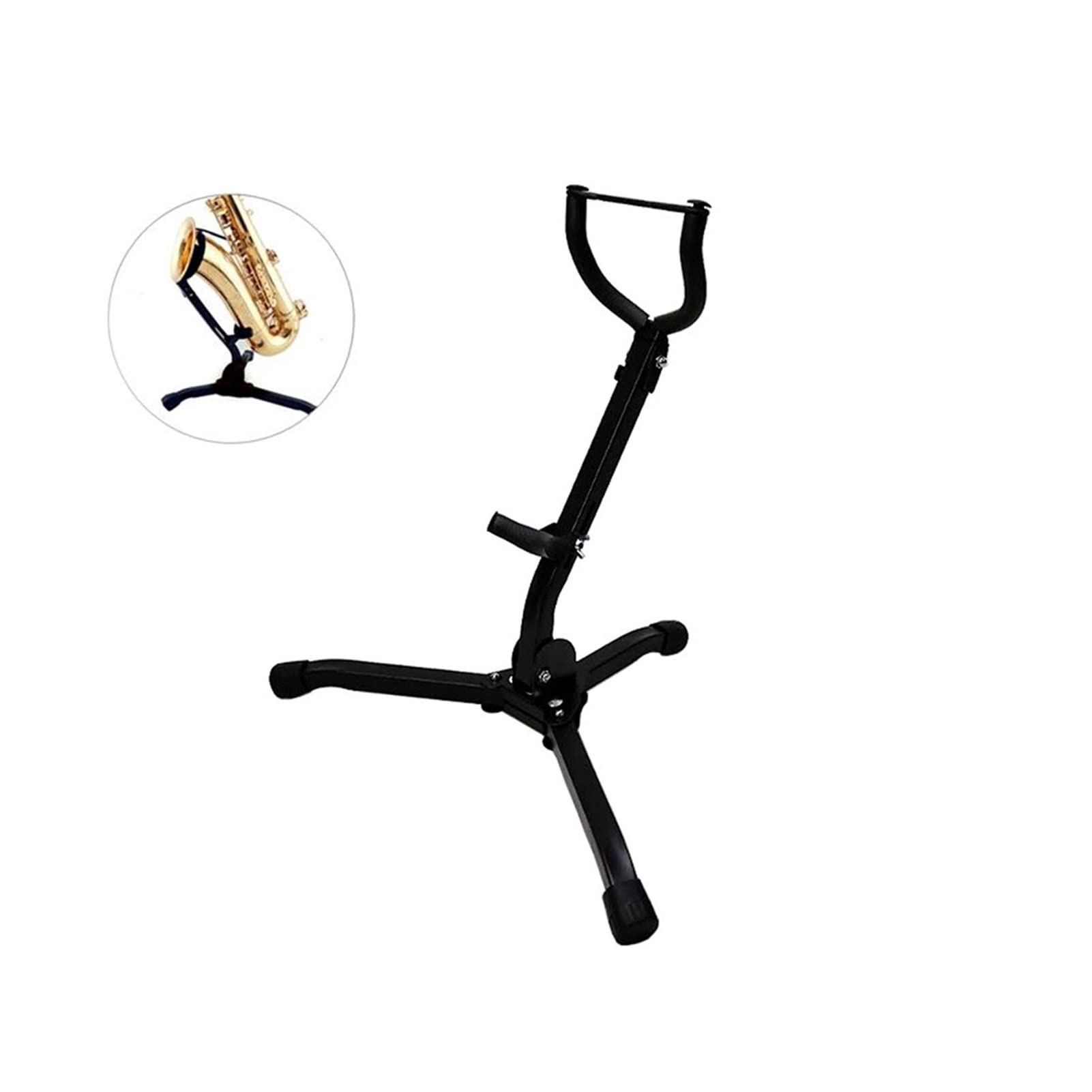 Foldable Portable Alto & Tenor Saxophone Stand - Heavy Duty Sax Tripod Holder with Non-Slip Rubber Feet | Replacement Saxophone Accessories for Musicians, Band Practice & Live Performances