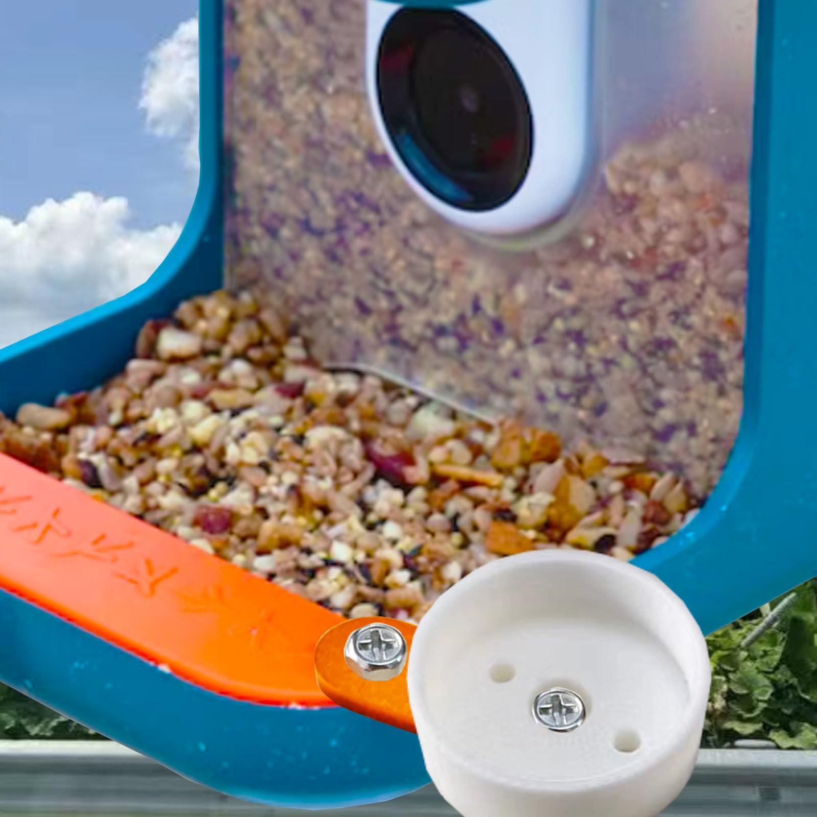PIAOLGYI Bird Feeder Holder for Bird Buddy Camera - Hummingbird Feeder Mount Accessory Compatible with Bird Buddy Birdfeeder (White) | Perfect for Backyard Bird Watching & Wildlife Photography