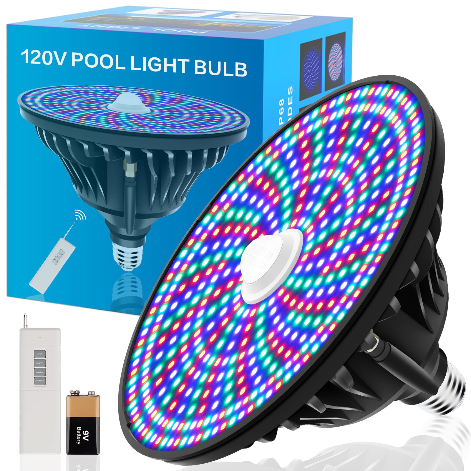 Best CEDIO 65W LED Pool Light Bulb - 120V Color Changing Underwater Light with Remote Control, E26/E27 Base for Inground Pools - Perfect Replacement for Pentair & Hayward Fixtures - Ideal for Night Swimming, Pool Parties & Backyard Decor