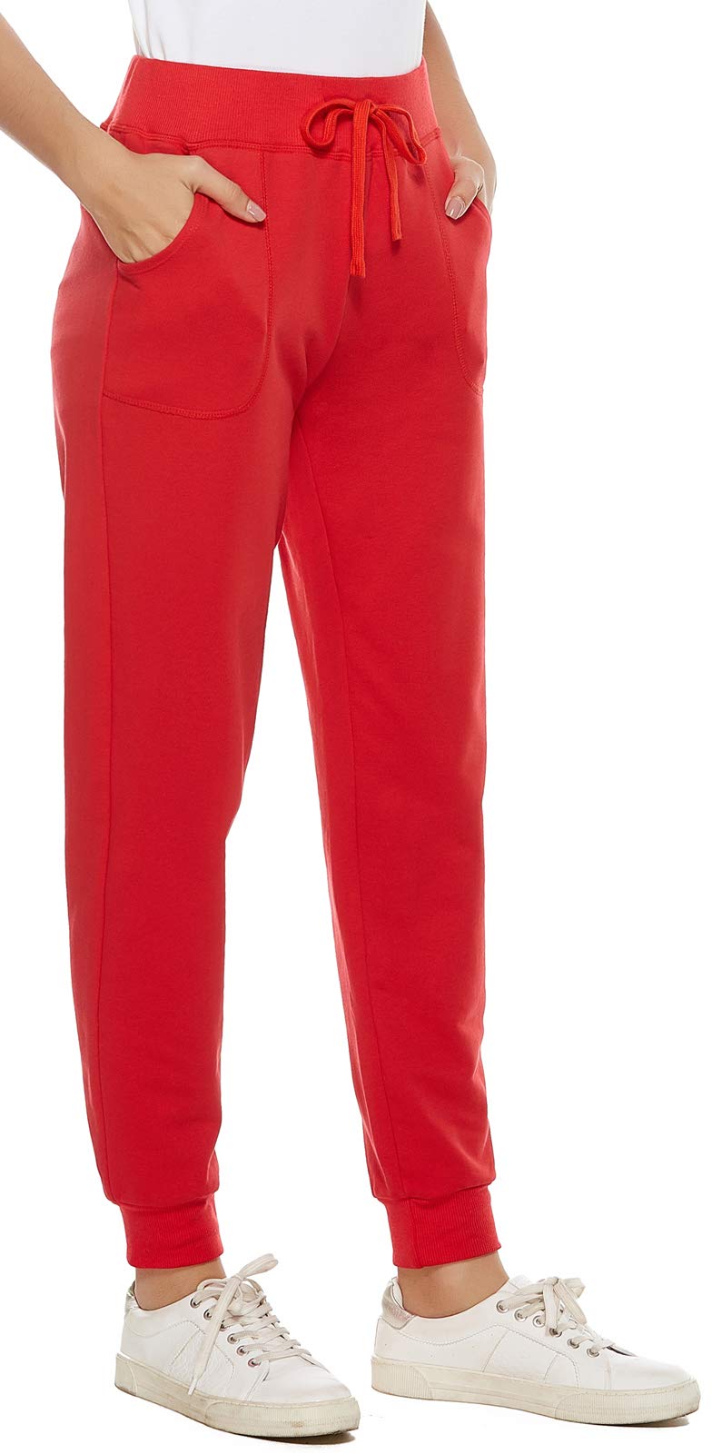 AvaCostume Women's Cotton Stretch Active Jogger Pants with Pockets - Comfortable Workout & Lounge Pants for Yoga, Running, and Casual Wear