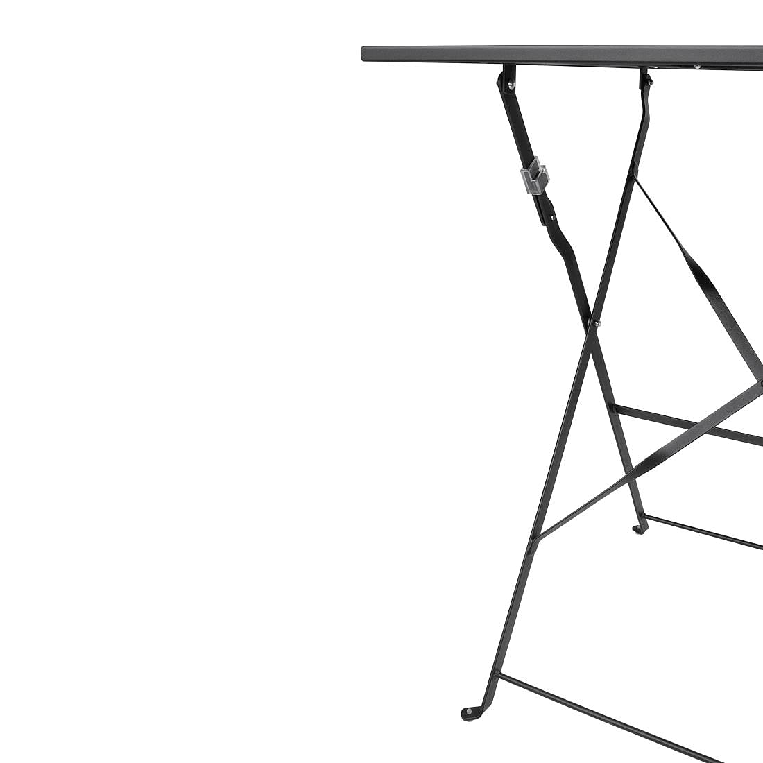 Black Steel Square Outdoor Dining Table - Pavement Style for Restaurant, Hotel, Patio & Garden Use