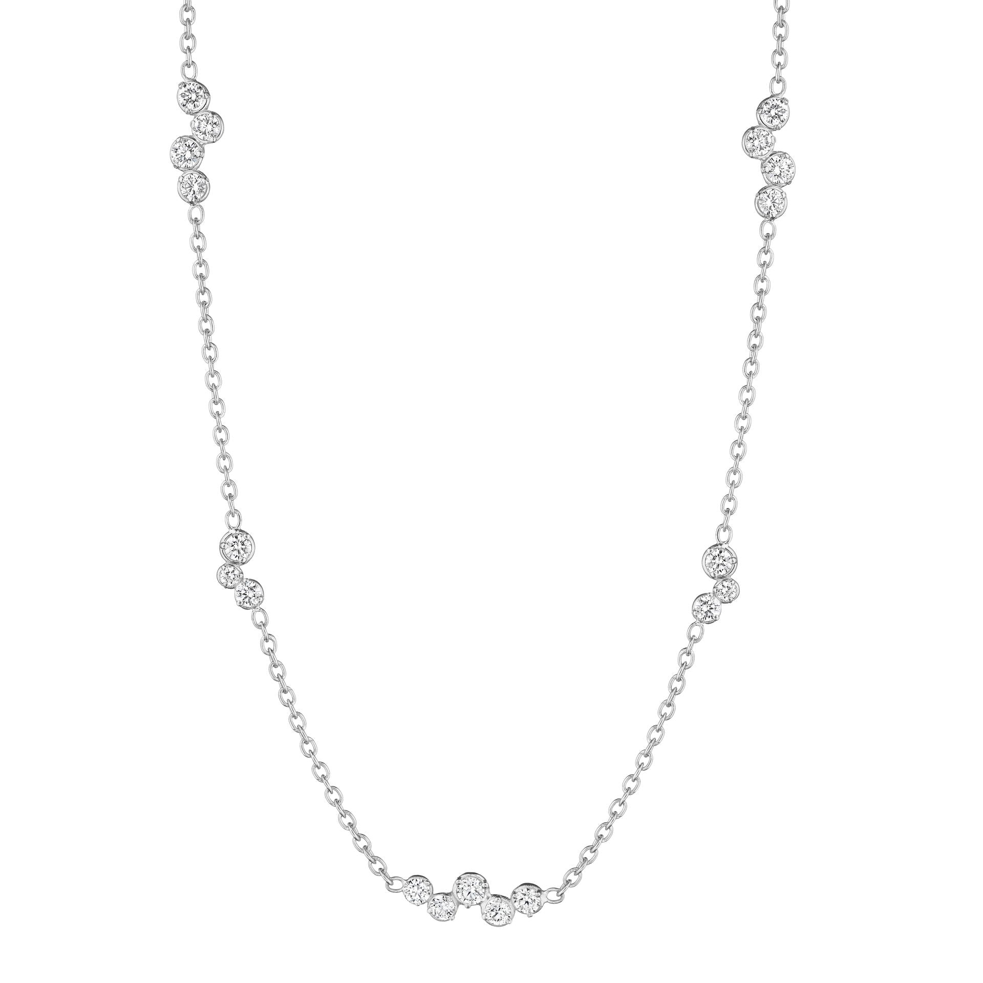 18K White Gold Stardust Necklace for Women - Elegant Diamond Pendant Jewelry Gift for Anniversary, Birthday & Valentine's Day - Perfect for Evening Parties, Date Nights & Special Occasions