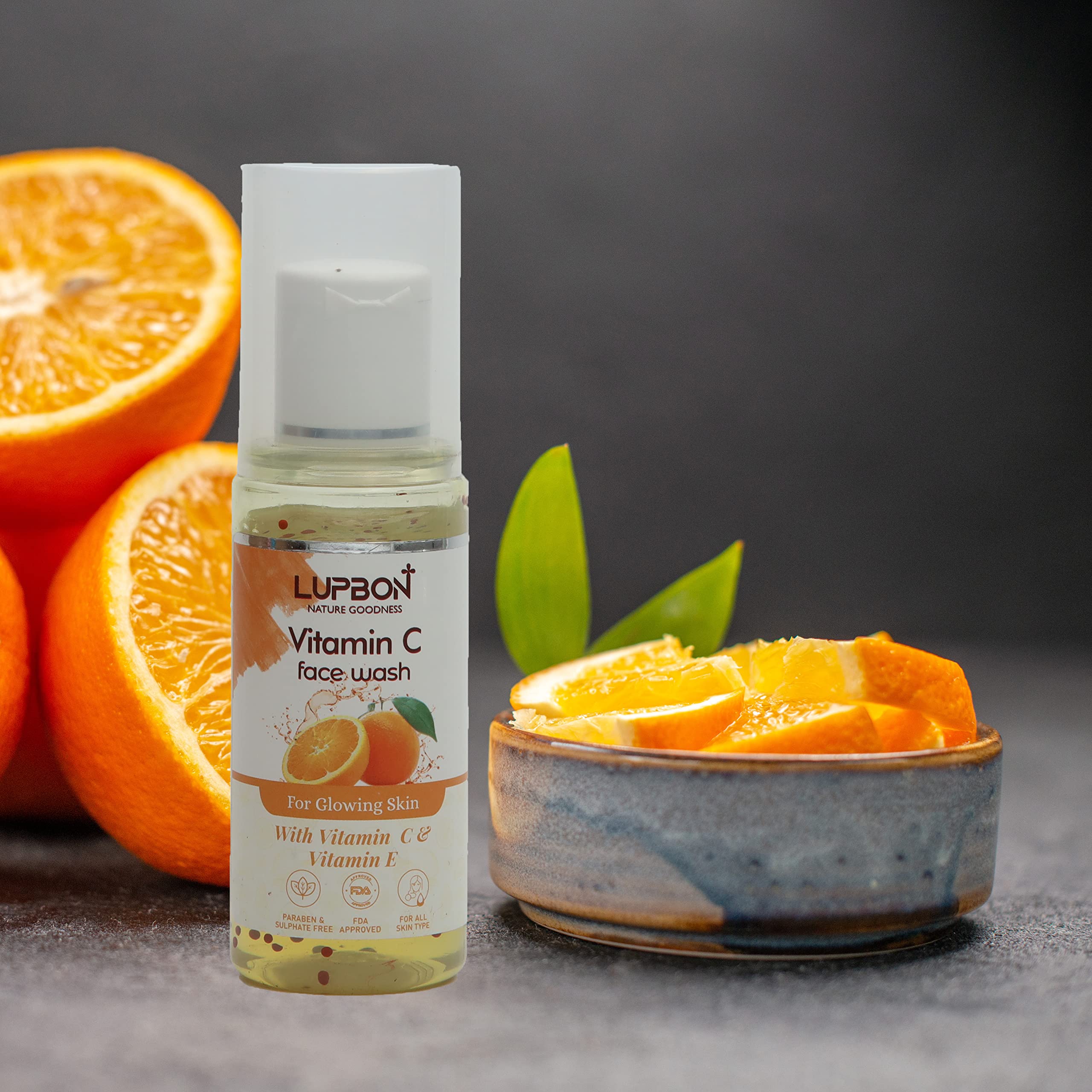 LUPBON Vitamin C & E Face Wash for Natural Skin Glow - 100ml | Brightening & Hydrating Cleanser for Daily Skincare Routine