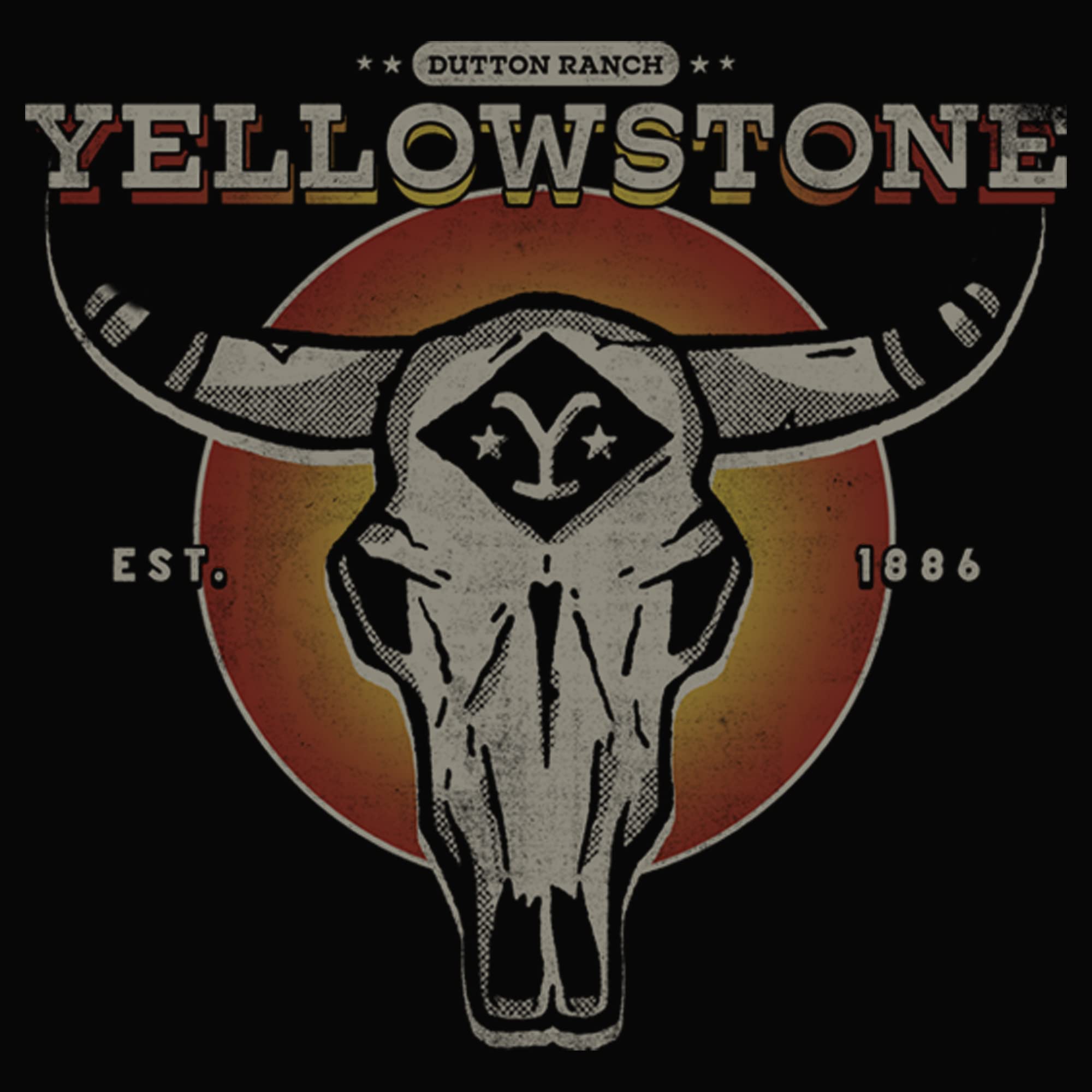 Men's Yellowstone Sunset Dutton Ranch Cow Skull Graphic T-Shirt | Western Style Tee for Cowboys & Ranchers | Perfect for Ranch Work, Rodeos & Country Music Festivals