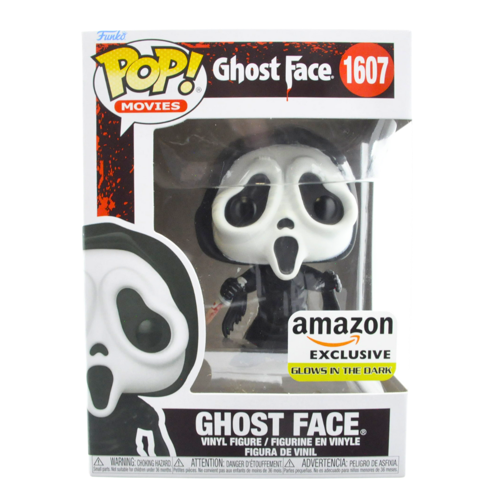 Funko Pop! Ghost Face Glow in The Dark Figure 1607 - Amazon Exclusive - Perfect for Horror Fans & Collectors - Halloween Decor & Movie Night Accessory