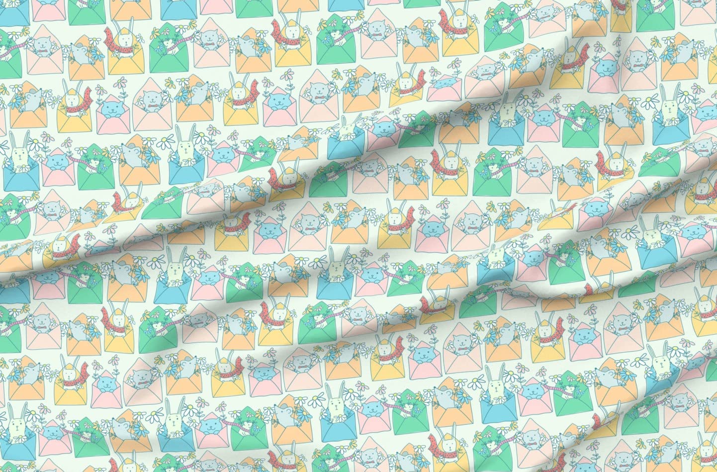 Premium Spoonflower Fabric - 'You Letters Snail Pen' Printed Soft Minky Fabric by The Yard for Sewing Baby Blankets, Quilt Backing & Plush Projects - Perfect for Nursery Decor, DIY Baby Gifts & Cozy Home Textiles