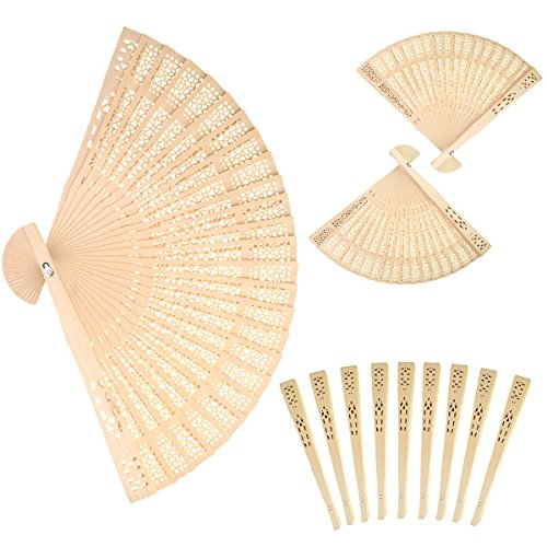 Premium Sandalwood Hand Fans (24-Piece Set) - Elegant Wedding Favors for Guests, Bridal Shower Gifts, and Asian-Themed Events