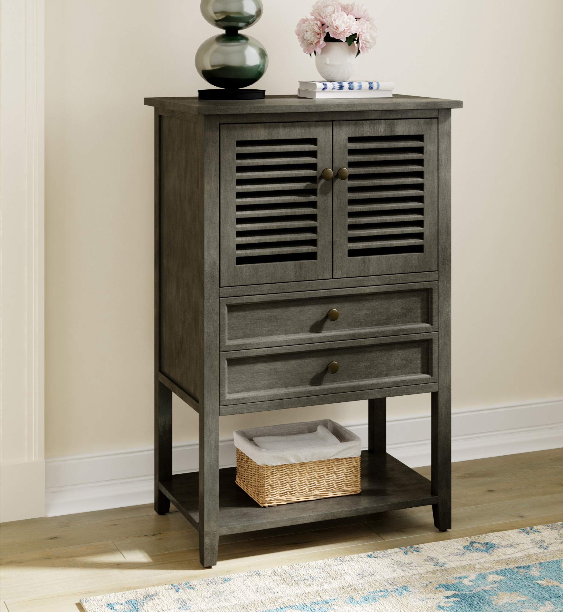 Finch Webster Storage Cabinet - Gray Organizer for Home & Office - Perfect for Bedroom, Living Room, and Closet Storage Solutions
