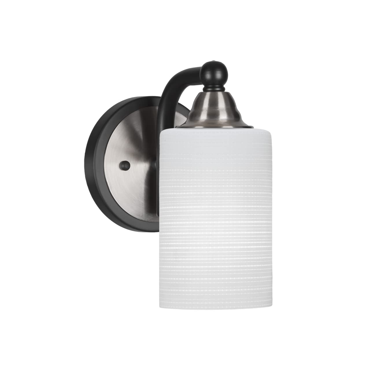 Toltec Lighting Paramount 1-Light Wall Sconce in Matte Black & Brushed Nickel - Modern Wall Light Fixture for Bedroom, Living Room, Hallway (3421-MBBN-4061)