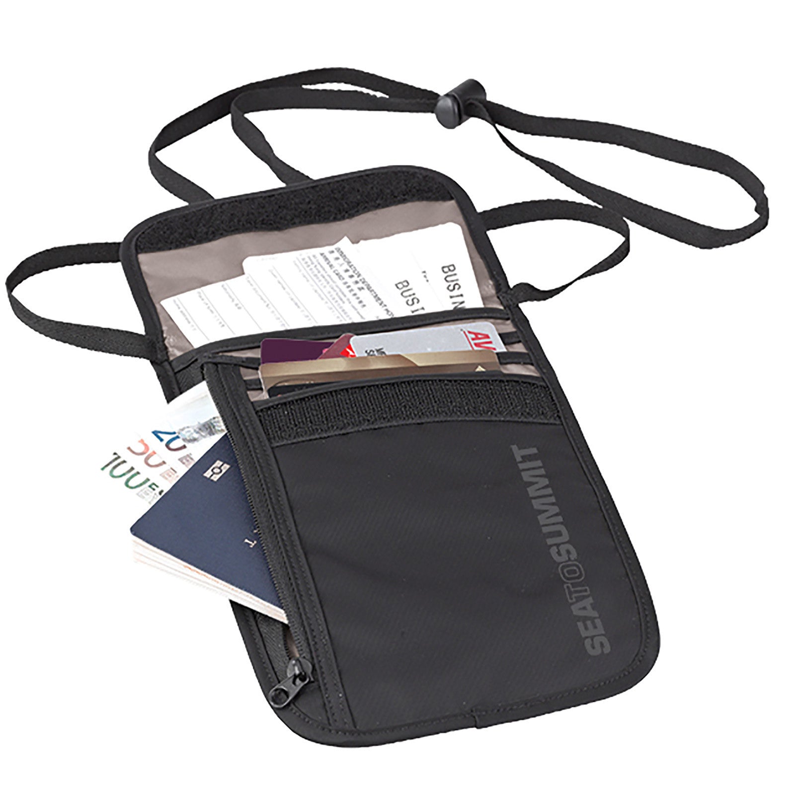 Sea to Summit Travelling Light™ Neck Wallet - RFID Blocking Travel Money Belt for Men & Women - Secure Passport Holder for International Travel, Hiking & Outdoor Adventures