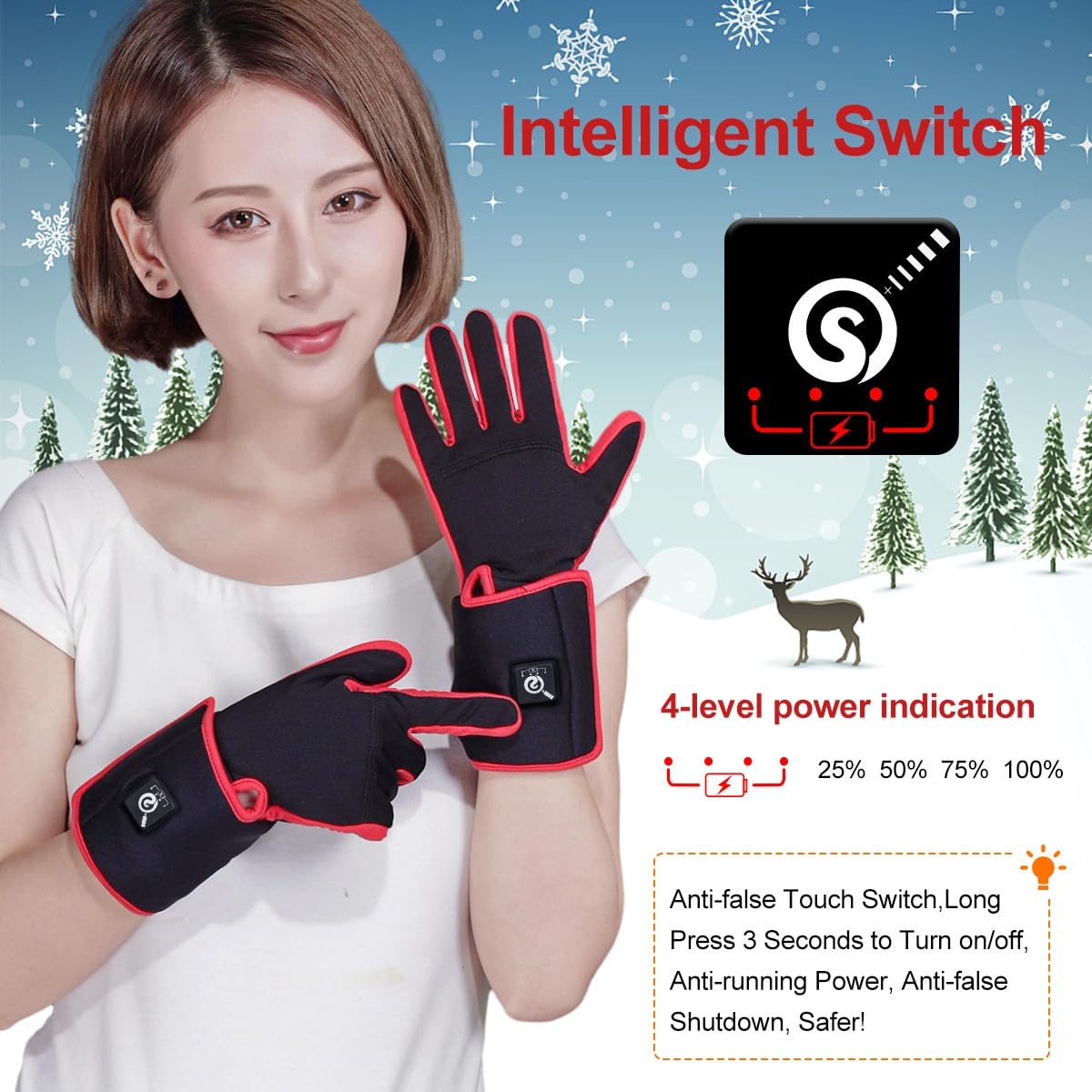 Savior Rechargeable Electric Heated Glove Liners - Thin Winter Gloves for Men & Women - Perfect for Driving, Typing, Running & Outdoor Activities - Stay Warm in Cold Weather