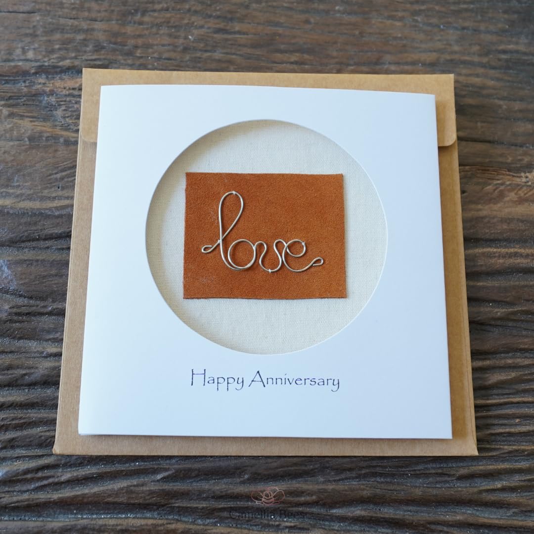 Handmade Steel Iron Wire Love Anniversary Card for Couple - Romantic Valentine's Day & 6th Wedding Anniversary Gift for Wife, Husband, Her or Him | Perfect for Romantic Occasions, Anniversaries & Special Celebrations
