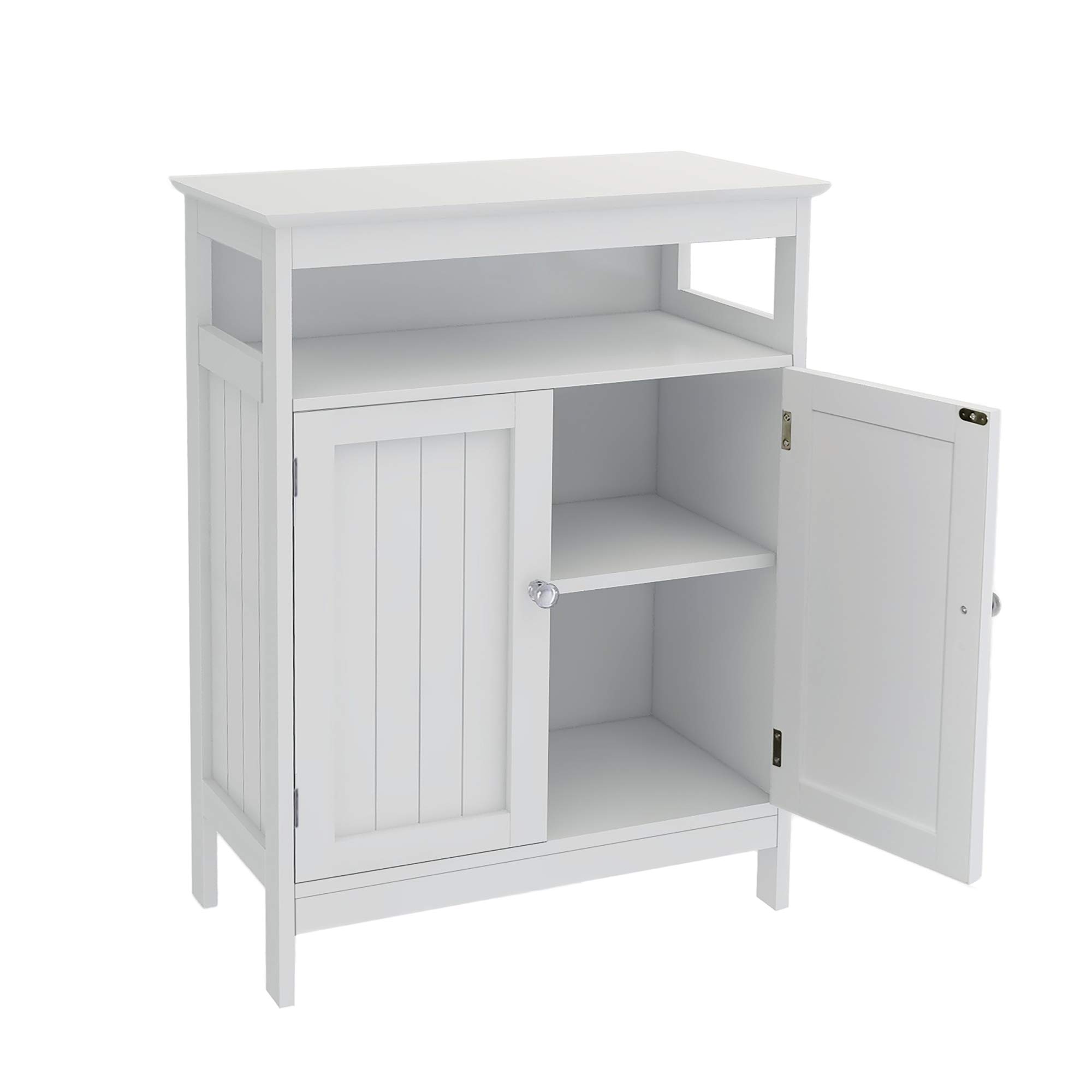 Wooden Bathroom Floor Cabinet with Double Doors & Storage Shelf - Freestanding Storage Organizer for Home, Kitchen, Office, Bedroom - Perfect for Bathroom Essentials, Kitchen Supplies & Bedroom Organization