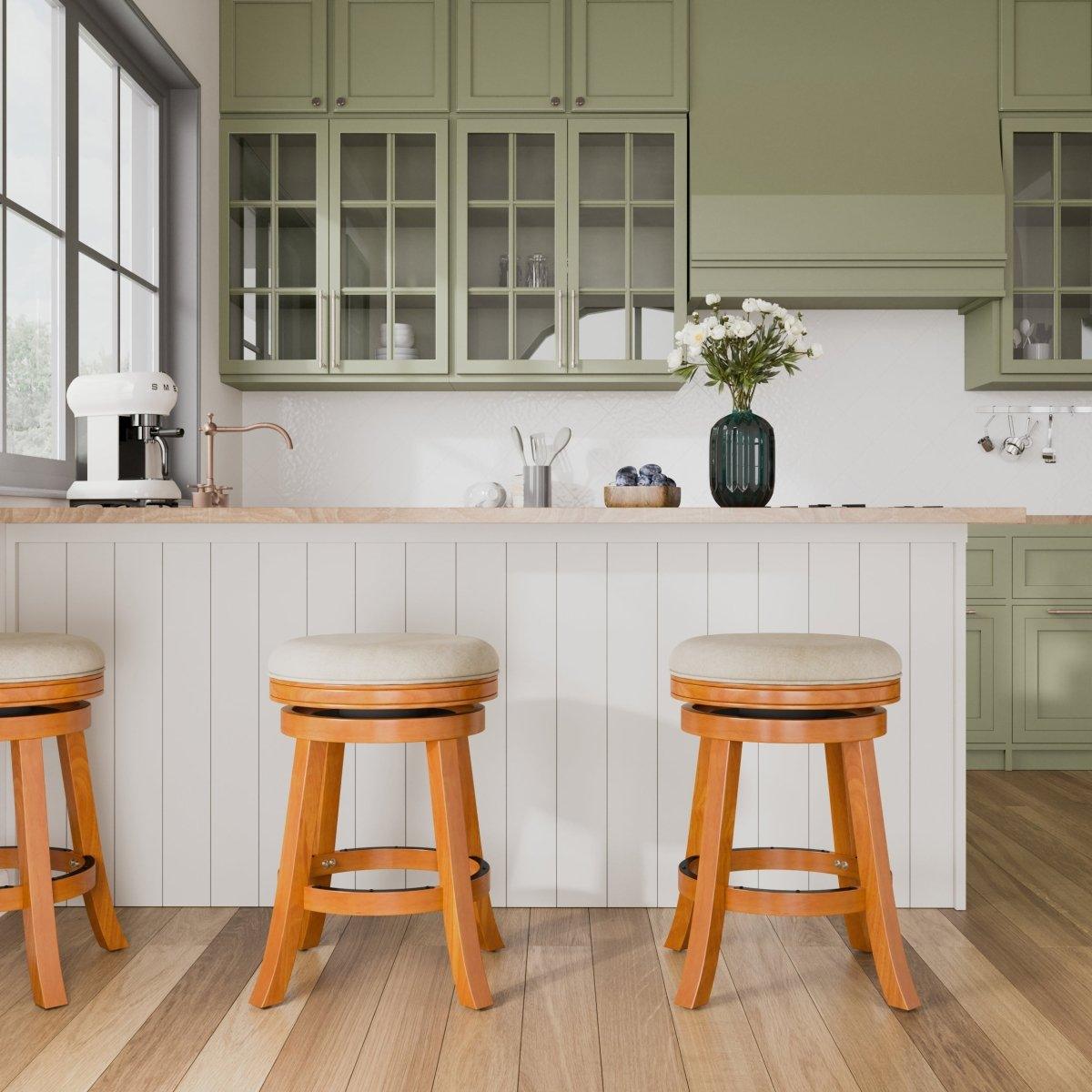 Premium Backless Fabric Swivel Stool - 24