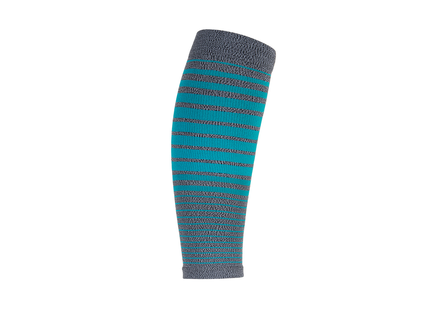 Compression Calf Sleeves 20-30 mmHg for Men & Women - Gray/Teal Stripe Medical Support Socks - Perfect for Running, Cycling, Travel & Varicose Vein Relief