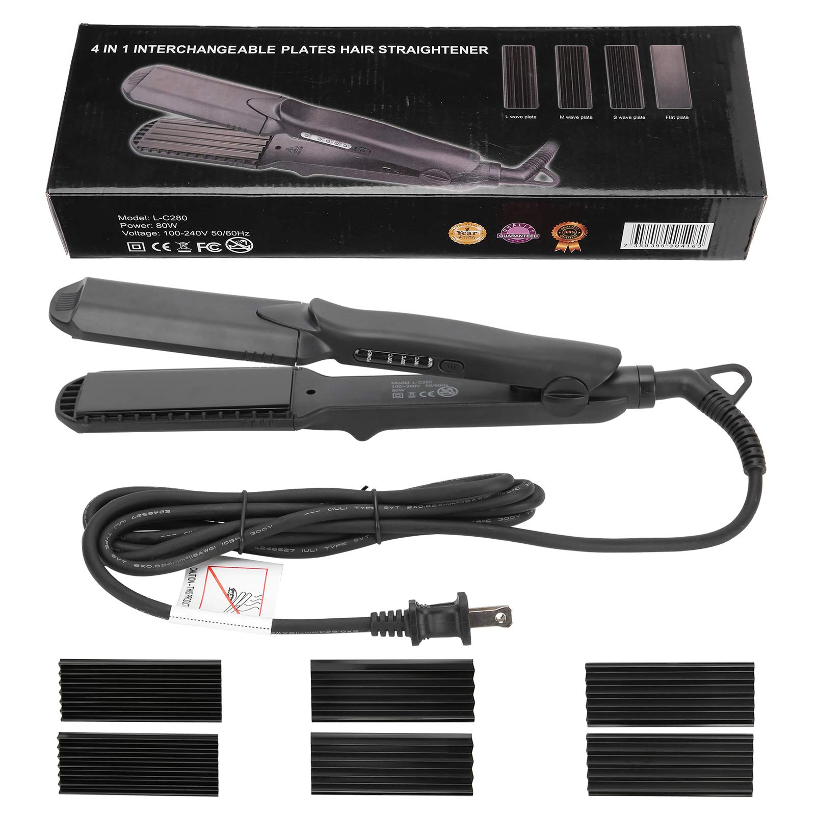 Professional Ceramic Plate Hair Straightener with 4 Temperature Settings & Digital Display - Salon Quality Styling Tool for Smooth, Shiny Hair at Home or Barber Shop - Perfect for Daily Styling, Special Occasions & Professional Use
