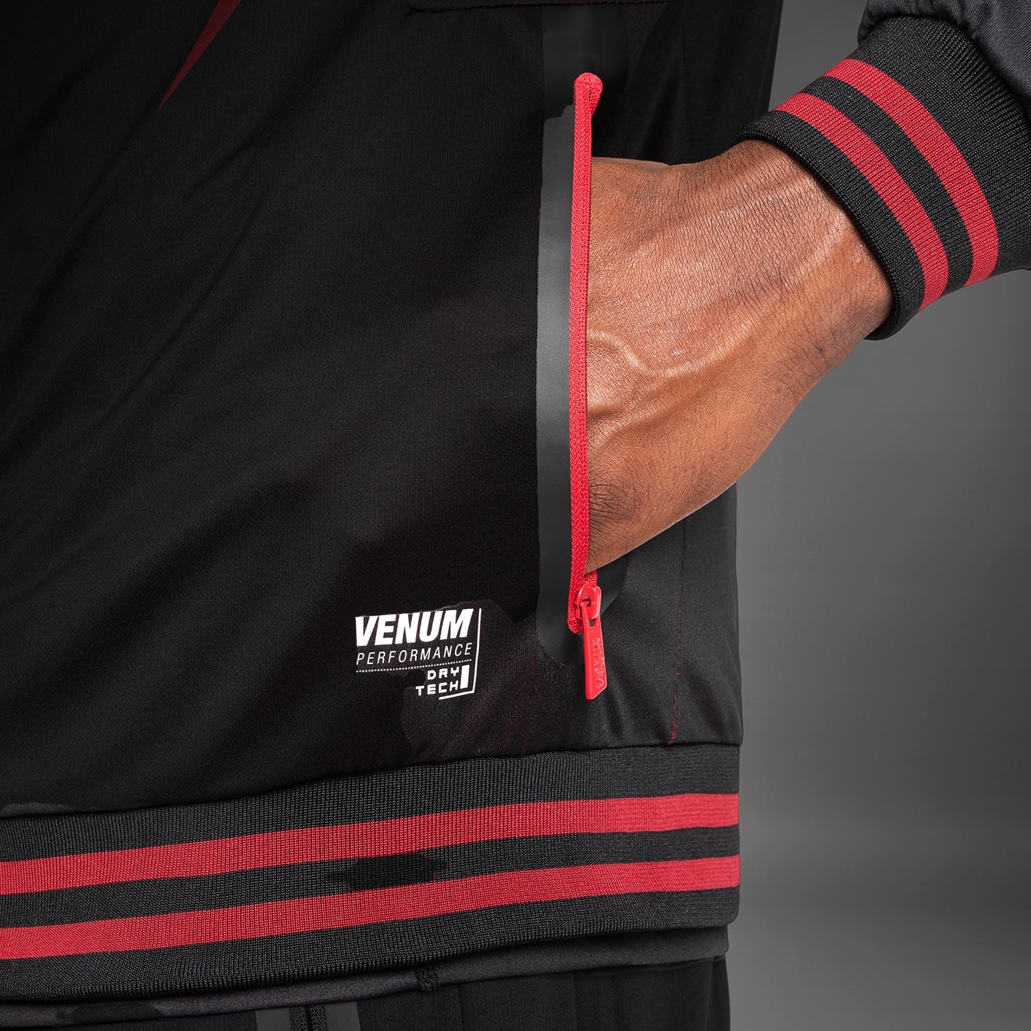 Venum Adrenaline Men's Track Jacket - Lightweight Running Jacket for Men, Breathable & Moisture-Wicking - Perfect for Gym, Jogging & Outdoor Sports (Red)