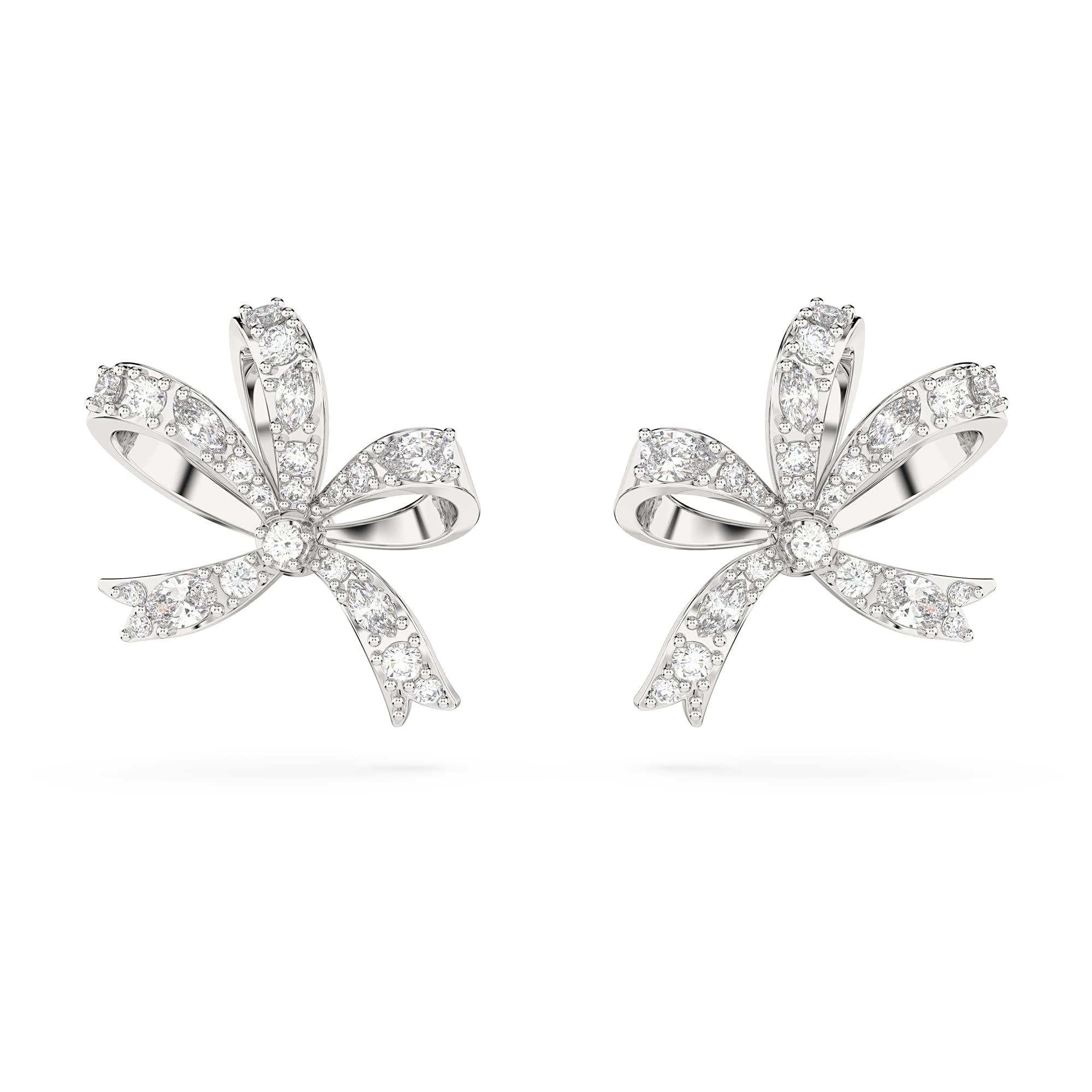 Swarovski Volta Jewelry Set - Necklace, Earrings & Bracelet | Elegant Bow Design with Clear Crystals & Rhodium Plating | Perfect for Weddings, Parties & Special Occasions