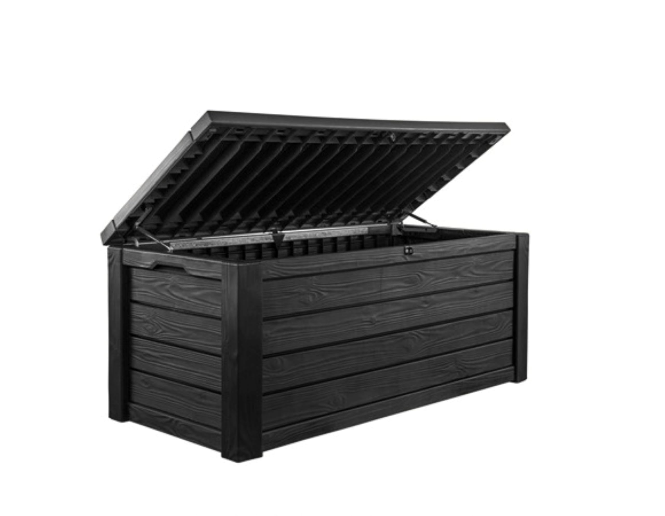 Keter 150 Gallon Outdoor Storage Deck Box - Waterproof Resin Patio Bin with Bench Seat - Dark Grey - Perfect for Backyard, Garden & Poolside Storage
