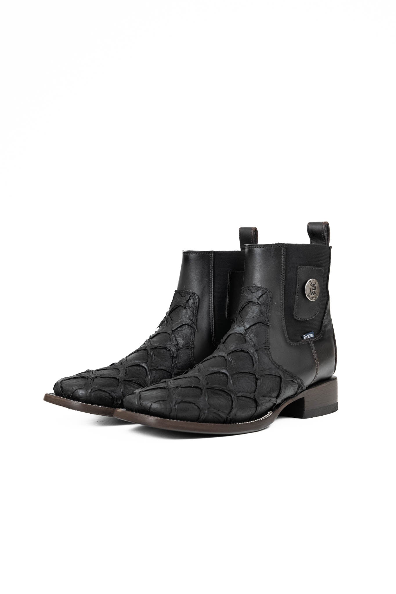Rock 'Em Clon Fish Matte Square Toe Ankle Boots for Women - Stylish Chunky Heel Booties for Fall & Winter Fashion | Perfect for Casual Outfits, Office Wear & Night Out