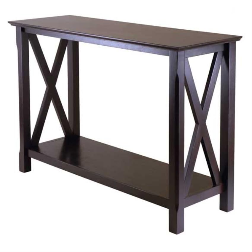 Ergode Wood Stafford Console Table (40445-VV) - Rustic Entryway Table for Hallway, Living Room & Foyer - Solid Wood Sofa Table with Storage Shelf