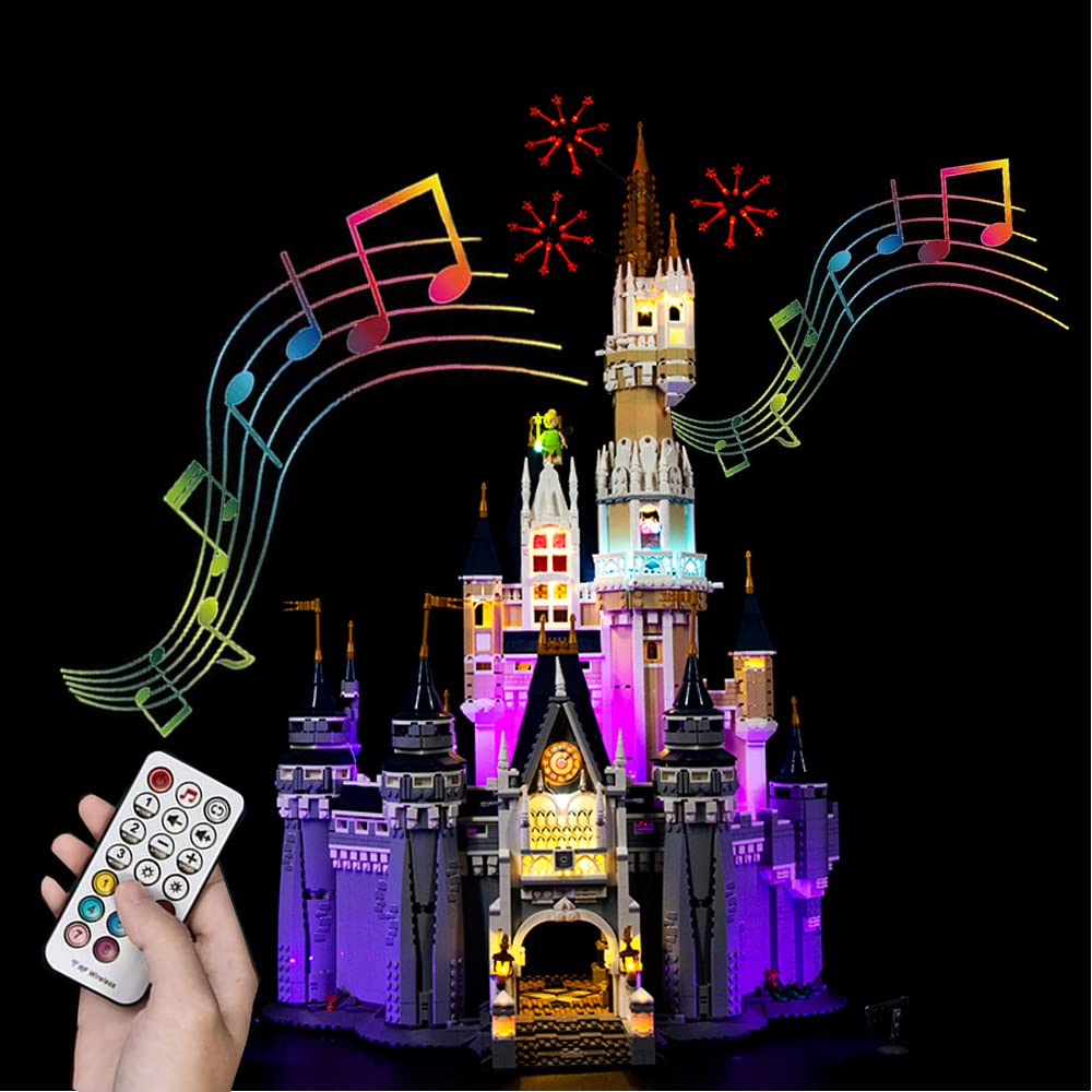 WDDSPSH LED Light Kit for Lego 71040 Disney Castle Building Set - Compatible with Disney Castle Model - Includes Remote Control with Sound Effects - Perfect for Home Decoration, Display, and Gift Giving