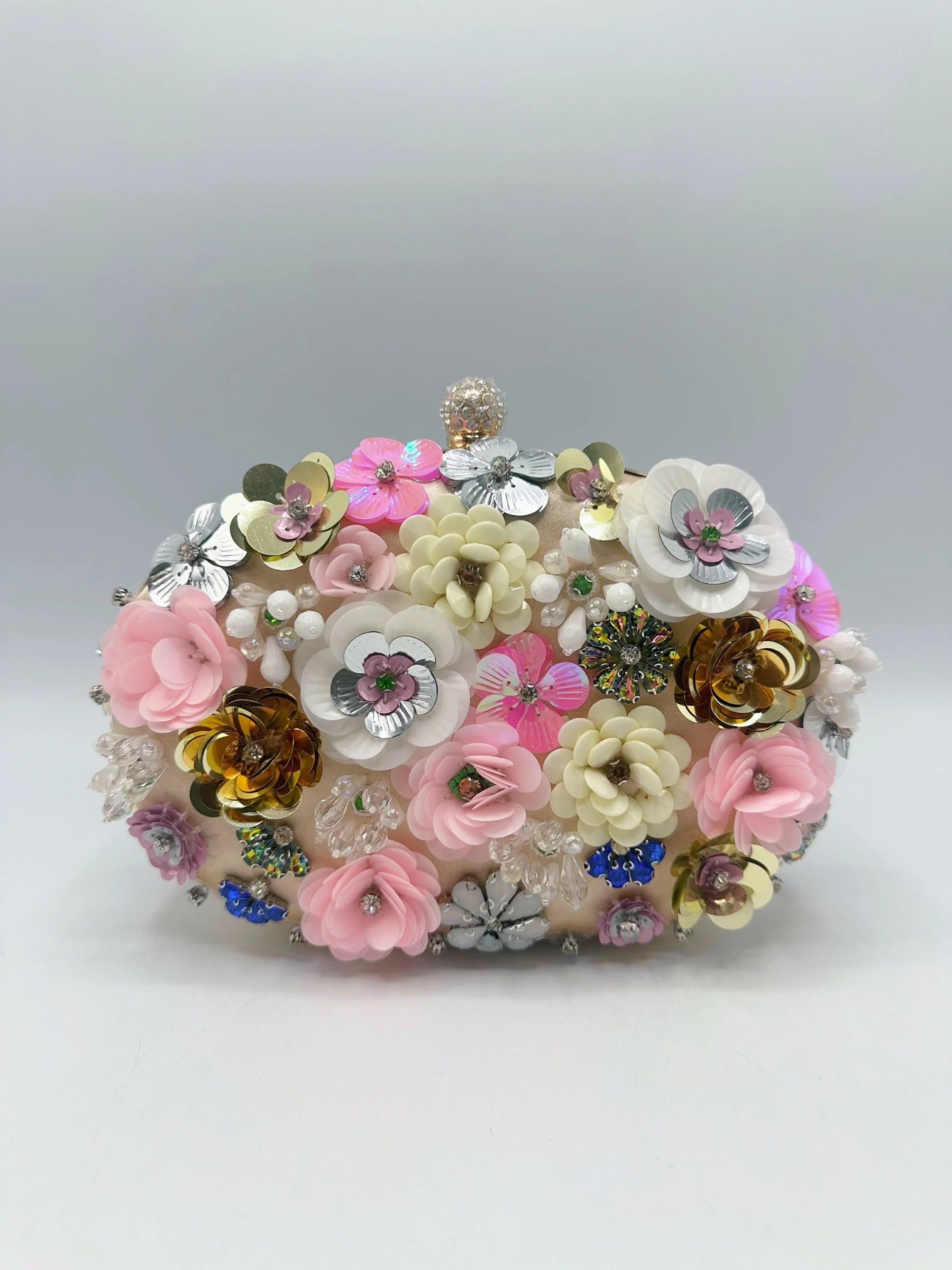 Anna Flower Clutch Purse - Elegant Gold Evening Bag for Women | Perfect for Weddings, Parties & Special Occasions