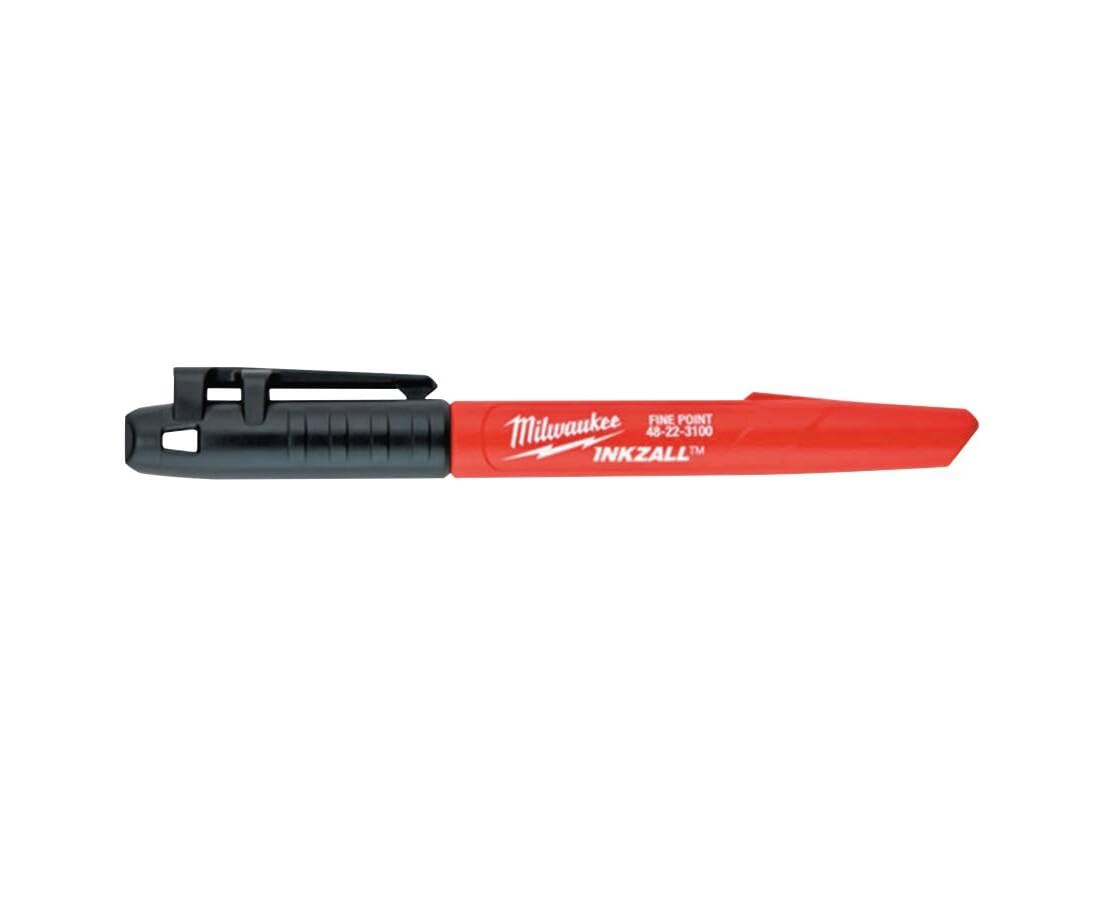 Milwaukee 48-22-3100 Inkzall Fine Point Black Permanent Marker - Ideal for Labeling, Industrial Marking & DIY Projects