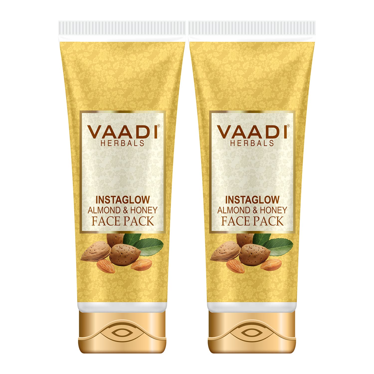 Vaadi Herbals Instaglow Almond and Honey Face Pack - 120g x 2 Pack - Brightening & Hydrating Facial Mask for Glowing Skin - Perfect for Daily Skincare Routine & Spa Nights