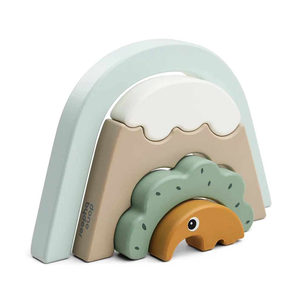 Done by Deer Stacking Tunnel Antee Color Mix - Educational Baby Toy for Sensory Play & Fine Motor Skills Development - Perfect for Daycare, Preschool & Home Learning Activities