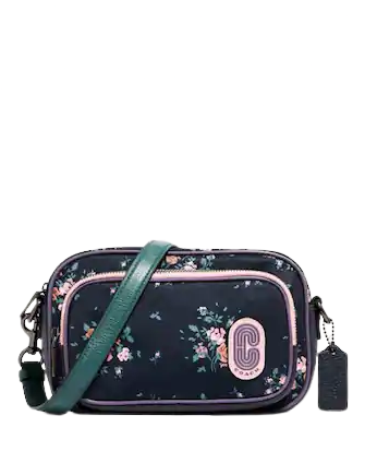 Coach Court Crossbody Bag with Rose Bouquet Print - Stylish Women's Shoulder Purse for Daily Use, Work, and Date Nights