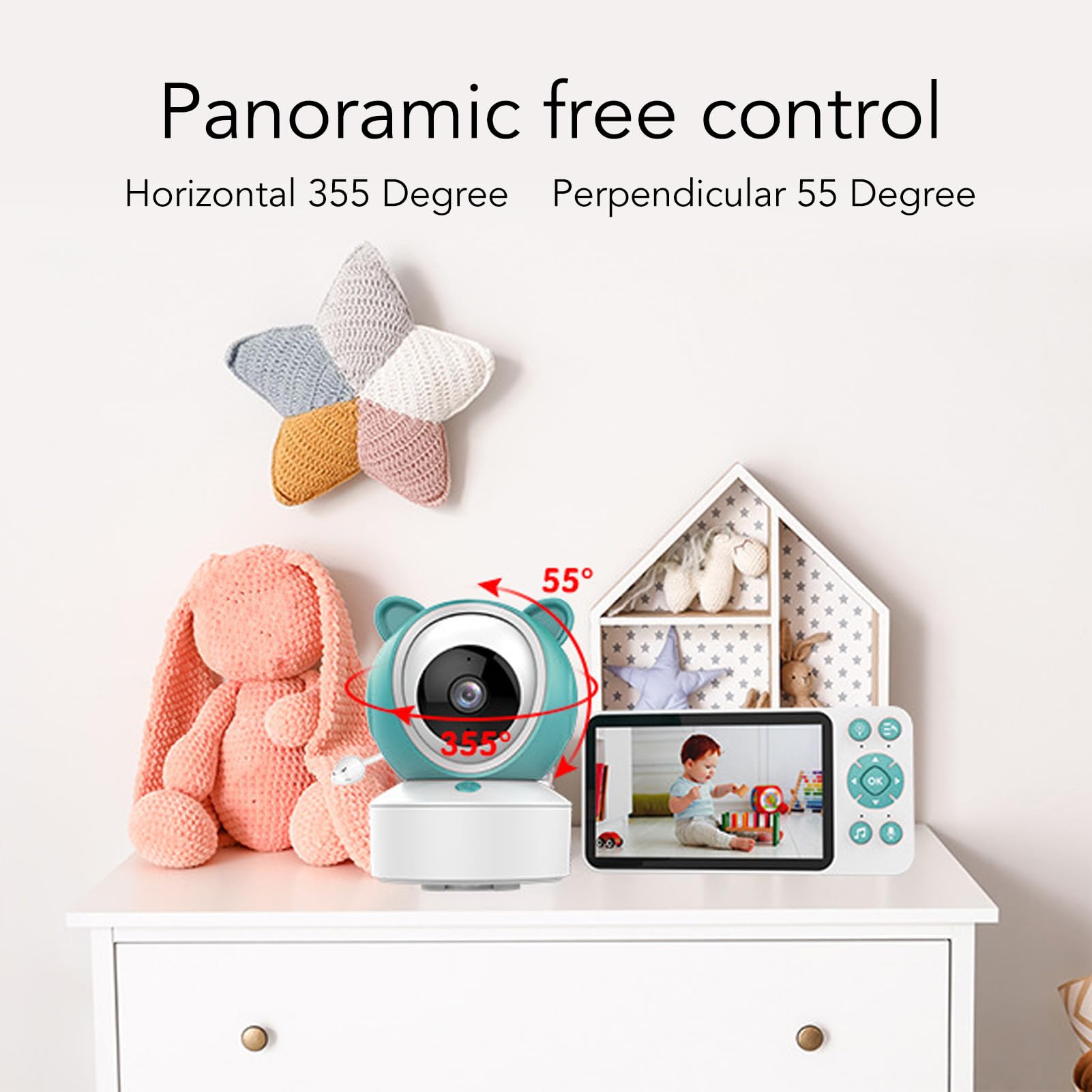 Best Baby Monitor with Voice Intercom - HD Video & Audio Surveillance System for Newborns & Infants - Nursery Security Camera for Playards, Cribs & Bedrooms (Ideal for Night Monitoring & Parent Peace of Mind)