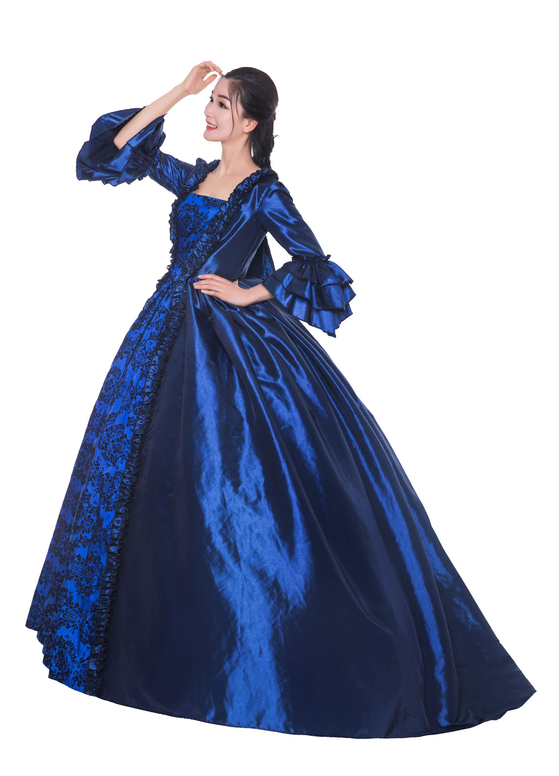 Victorian Renaissance Queen Dress for Women - Elegant Long Party Costume & Rococo Masquerade Ball Gown | Perfect for Halloween, Cosplay, Themed Parties & Historical Reenactments