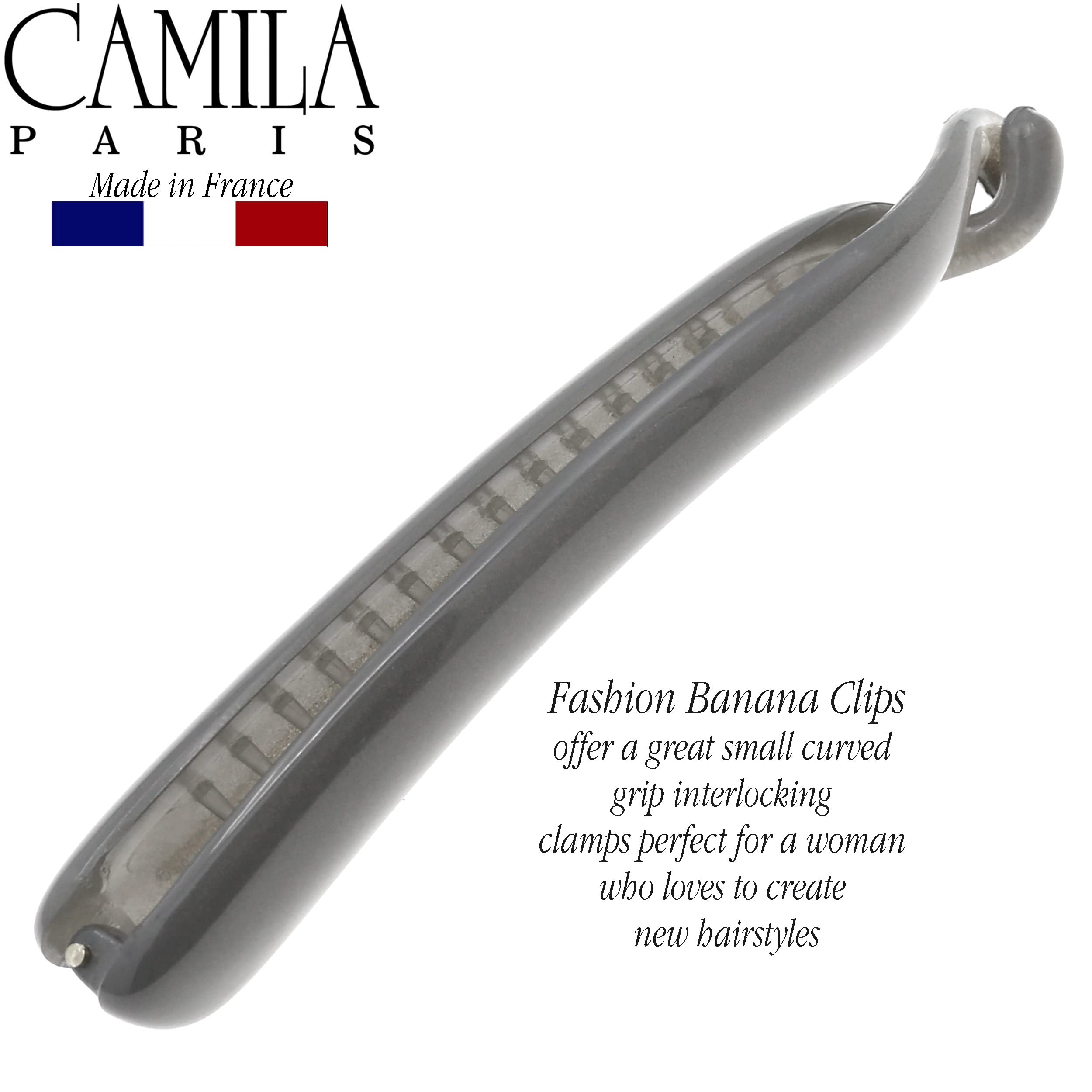 Camila Paris CP3246 French Hair Banana Clip - Non-Slip Interlocking Comb for Women | Flexible Ponytail Holder & Updo Styling Accessory | Fashionable & Durable Hair Clips Made in France | Perfect for Work, Parties & Everyday Hairstyles
