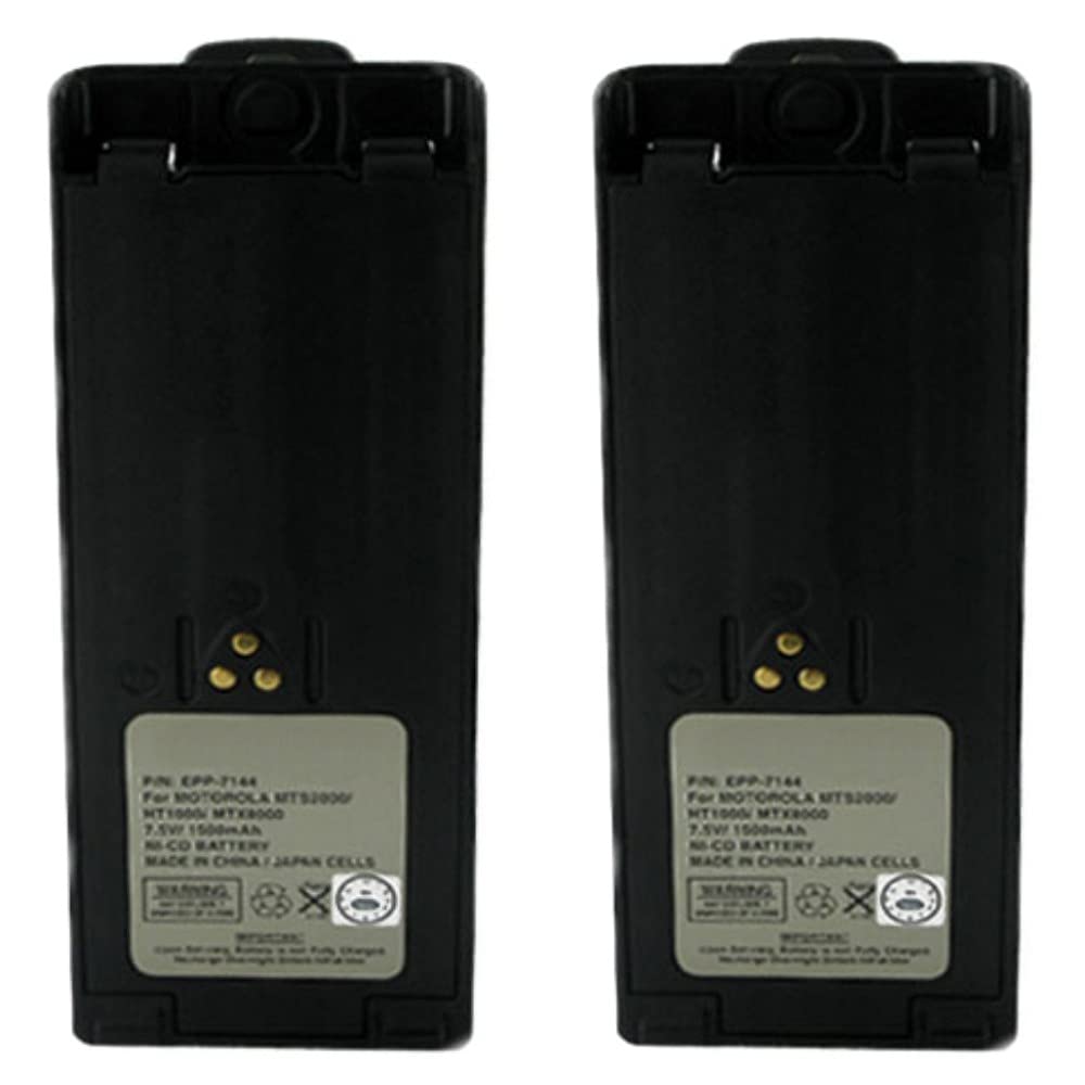 Synergy Digital 2-Way Radio Batteries for Motorola NTN7144/NTN7144A - 7.5V 1500mAh Ni-CD Rechargeable Battery Pack (Combo of 2) - Perfect for Business, Security & Outdoor Communication