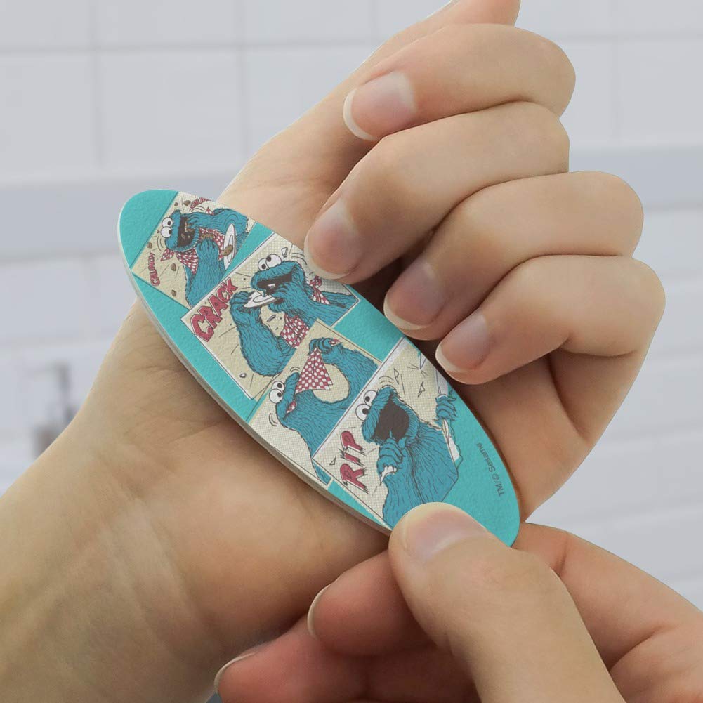 Elmo & Cookie Monster Double-Sided Oval Nail Files - 4 Pack Emery Boards for Manicure | Sesame Street Nail Care Set for Kids & Adults | Perfect for Home, Travel & Gift Giving