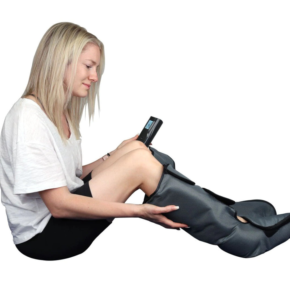 RELAXUS Calf & Foot Compression Massager for Pain Relief & Circulation - Electric Leg Massager for Muscle Recovery, Relaxation & Swelling - Perfect for Athletes, Office Workers & Travelers