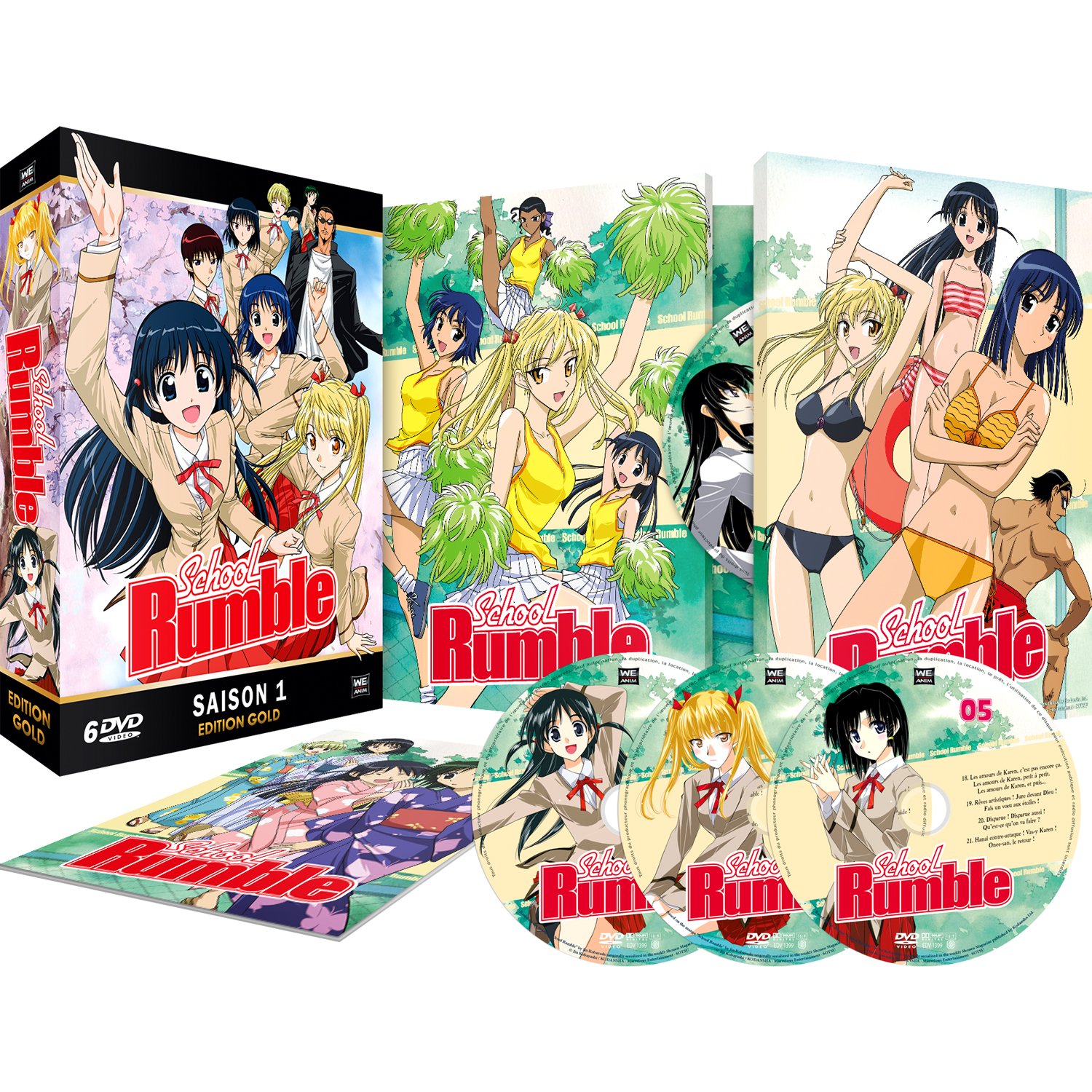 School Rumble Seasons 1 & 2 - Gold Edition - 2 Box Sets (12 DVDs + Booklets) - Perfect for Anime Collectors & School Comedy Fans