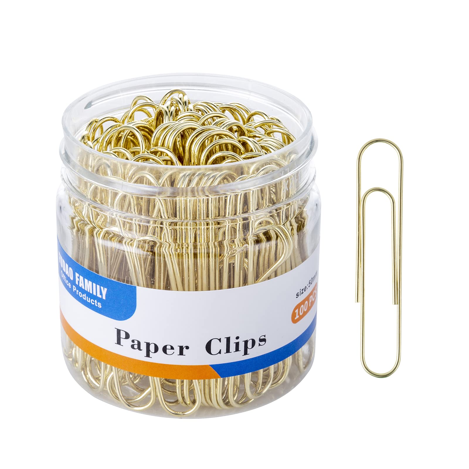 Large Gold Jumbo Paper Clips 2 Inch - 100 Pack for Office & School Use
