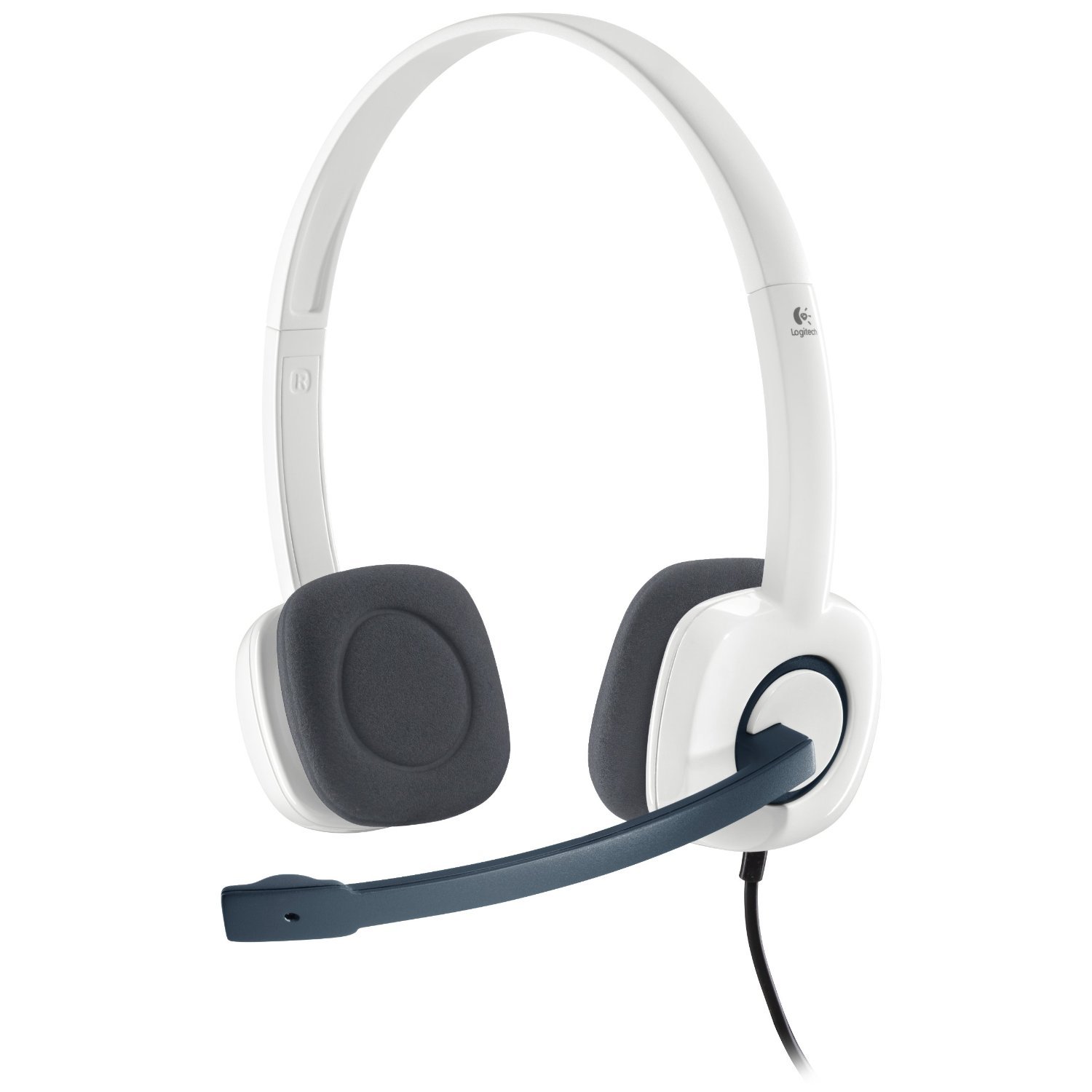 Logitech H150 Stereo Gaming Headset with Noise-Canceling Mic - Lightweight Comfort for PC, Laptop, Mobile - Cloud White | Perfect for Online Classes, Work Calls & Gaming