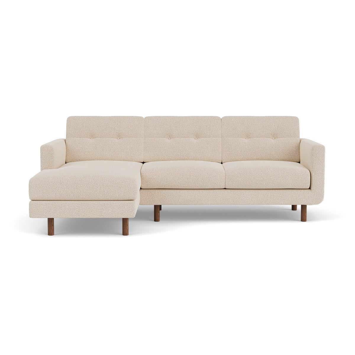 Conrad Boucle Left Chaise Sofa - Modern Upholstered Sectional Couch for Living Room, Lounge & Home Decor
