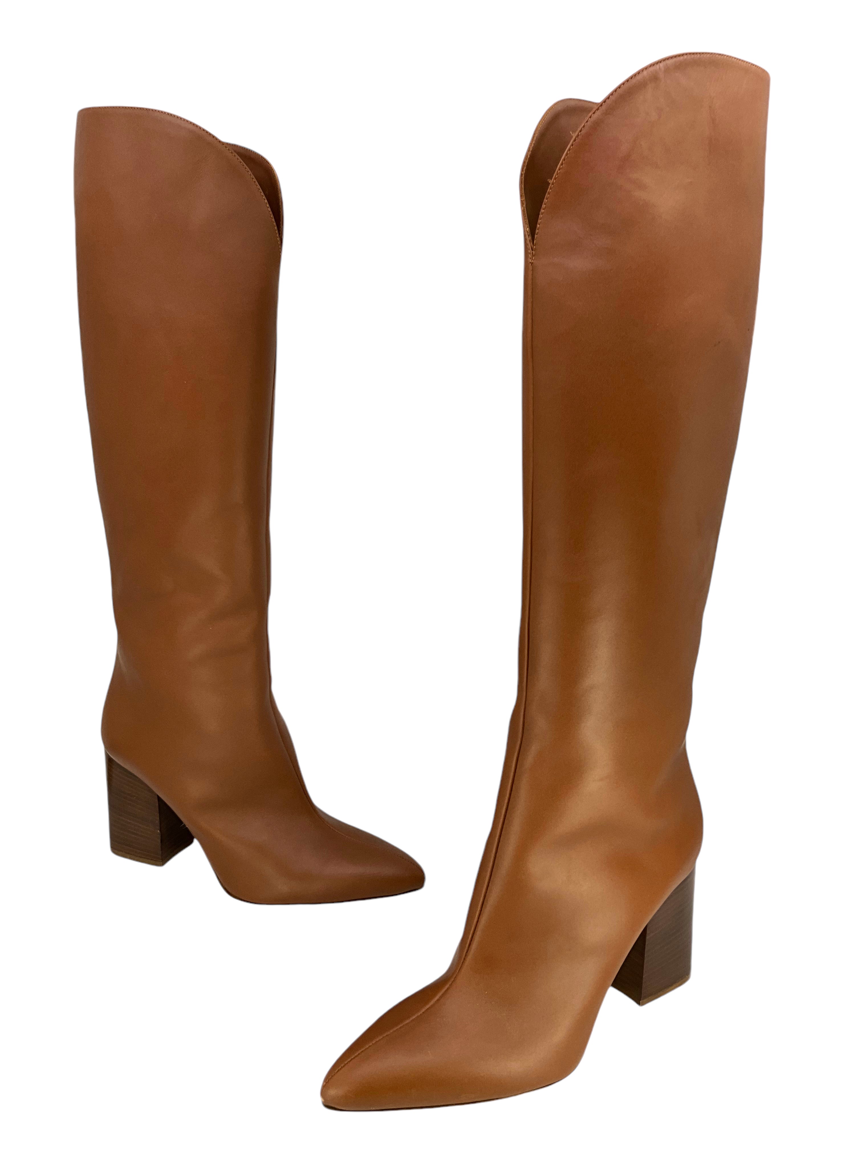 Gabriela Hearst Genuine Leather Knee High Boots Women's Size 8 Black NEW - Perfect for Fall Fashion, Office Wear & Evening Outfits