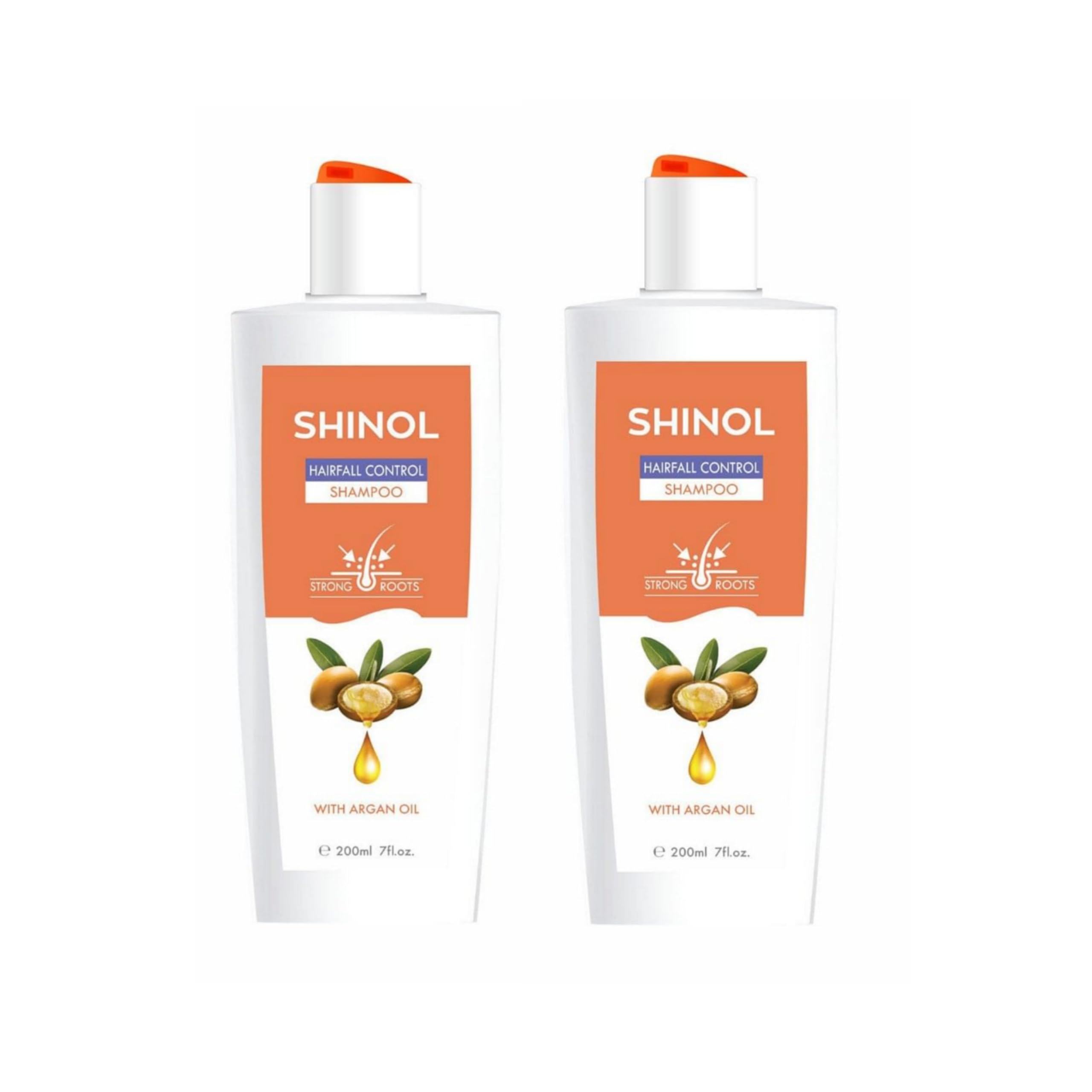 Shinol Hair Fall Control Shampoo for Men & Women - 200ml (Pack of 2) - Reduces Hair Loss & Promotes Hair Growth - For Daily Use on Dry, Damaged & Thinning Hair